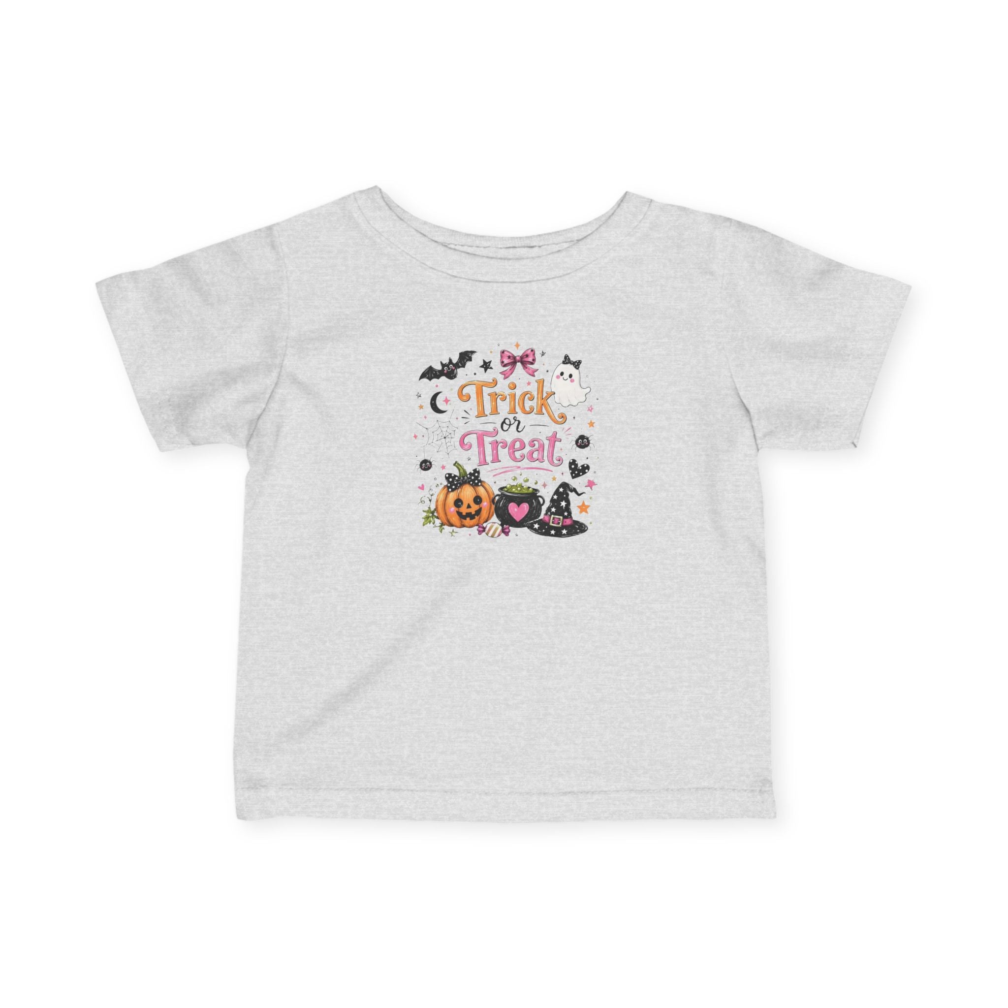 Infant Tee — Cute 'Trick or Treat' Halloween Pumpkin & Witch Hat Baby Shirt
