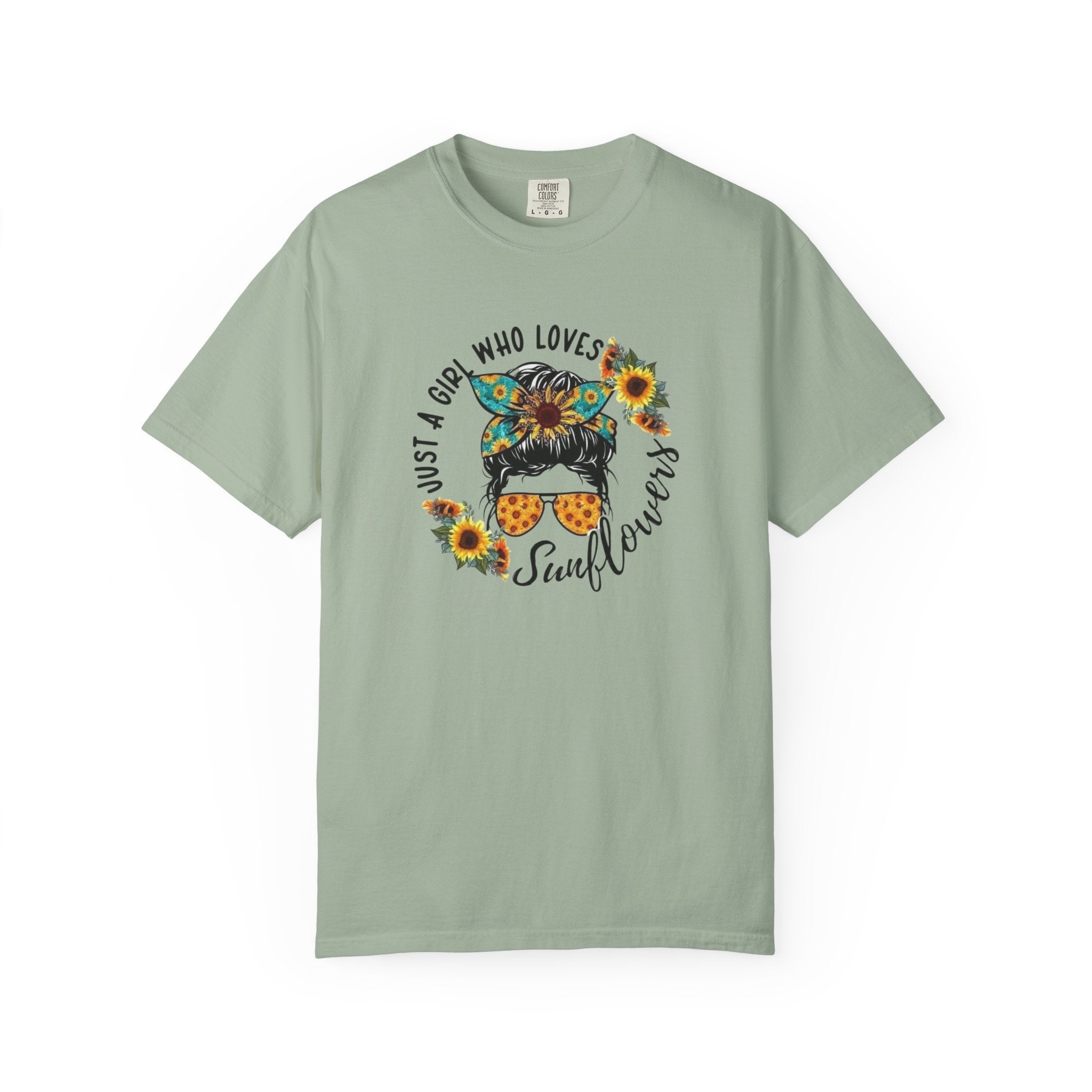 T-Shirt — "Just a Girl Who Loves Sunflowers" Graphic Tee
