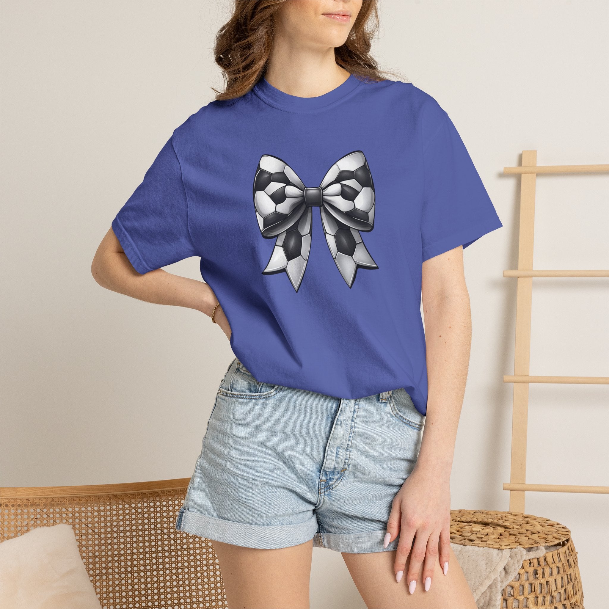 Checkerboard Bow T-Shirt — Monochrome Vintage Ribbon Graphic