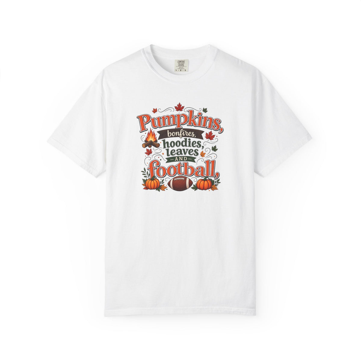 Fall Pumpkins Hoodies Leaves Football T‑Shirt