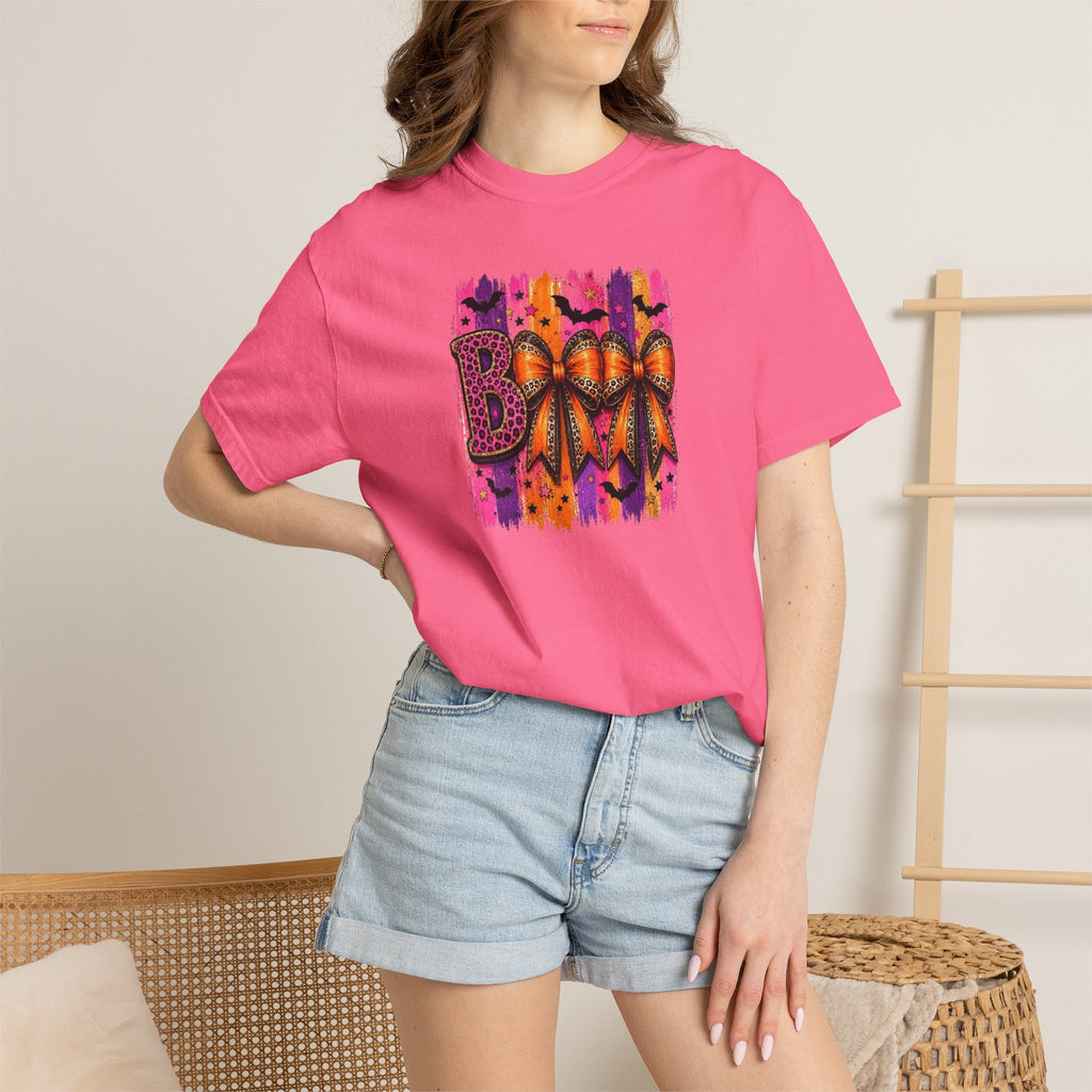 Boo Halloween Graphic T-Shirt — Colorful Spooky Pumpkin Design