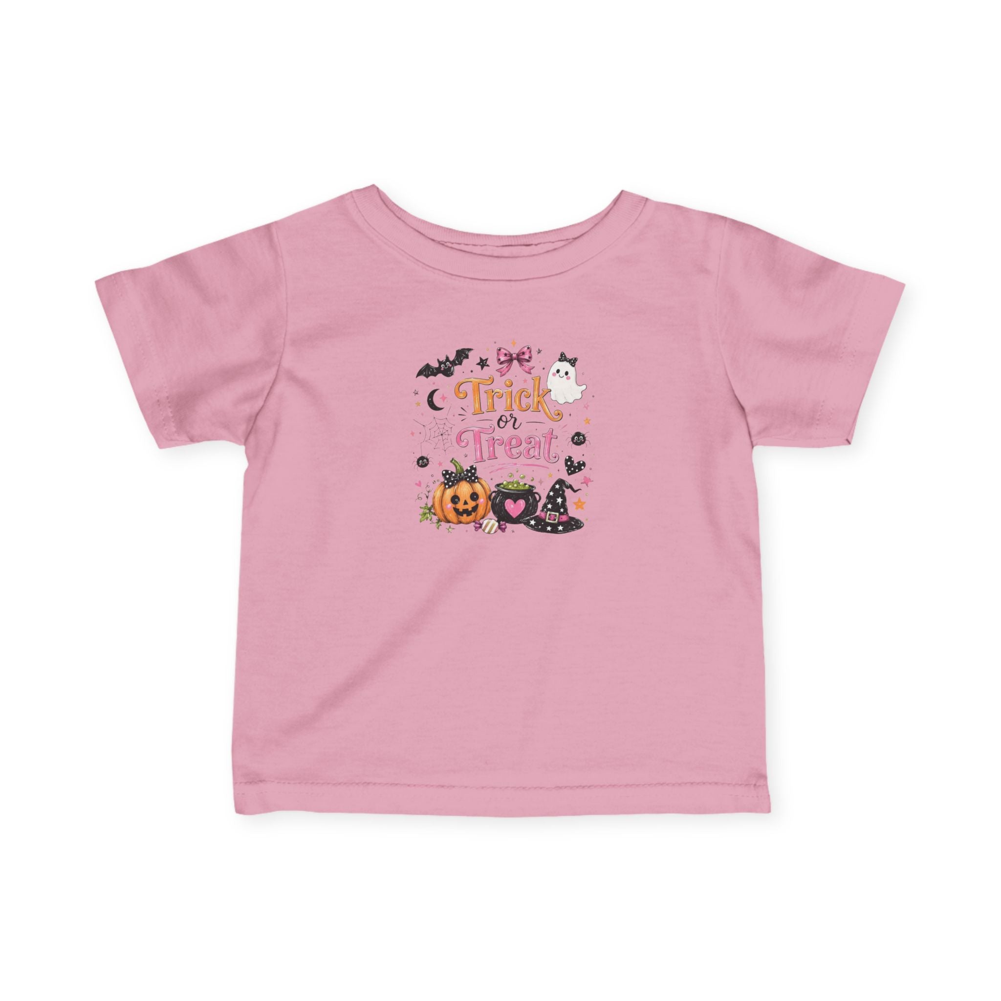 Infant Tee — Cute 'Trick or Treat' Halloween Pumpkin & Witch Hat Baby Shirt