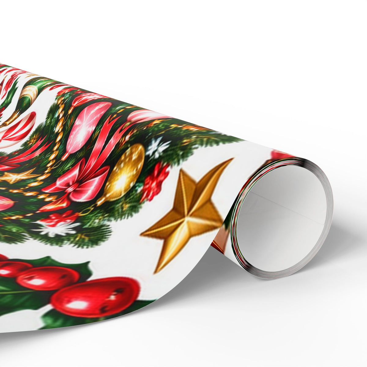 Peppermint & Pretty Bows | Vintage Christmas Wrapping Paper