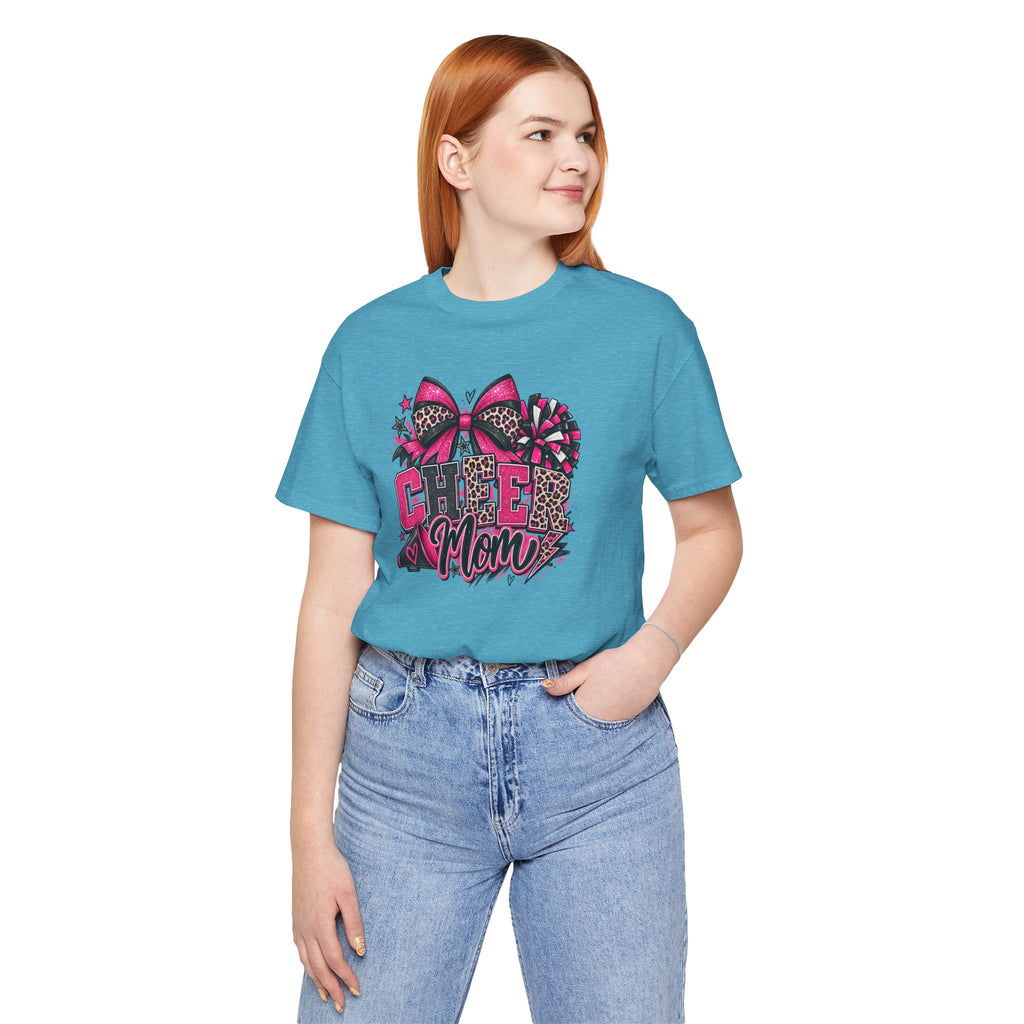 Pink Leopard Cheerleading Mom Tee