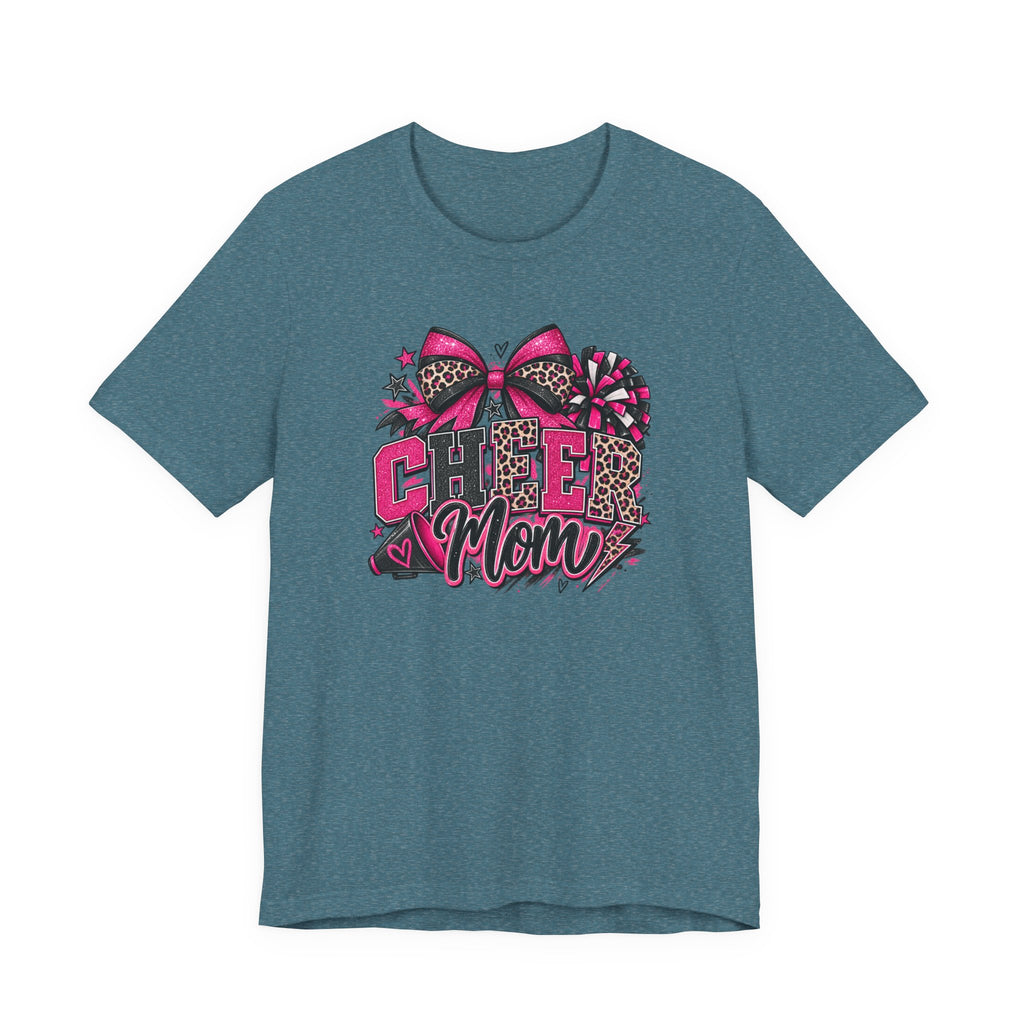 Pink Leopard Cheerleading Mom Tee