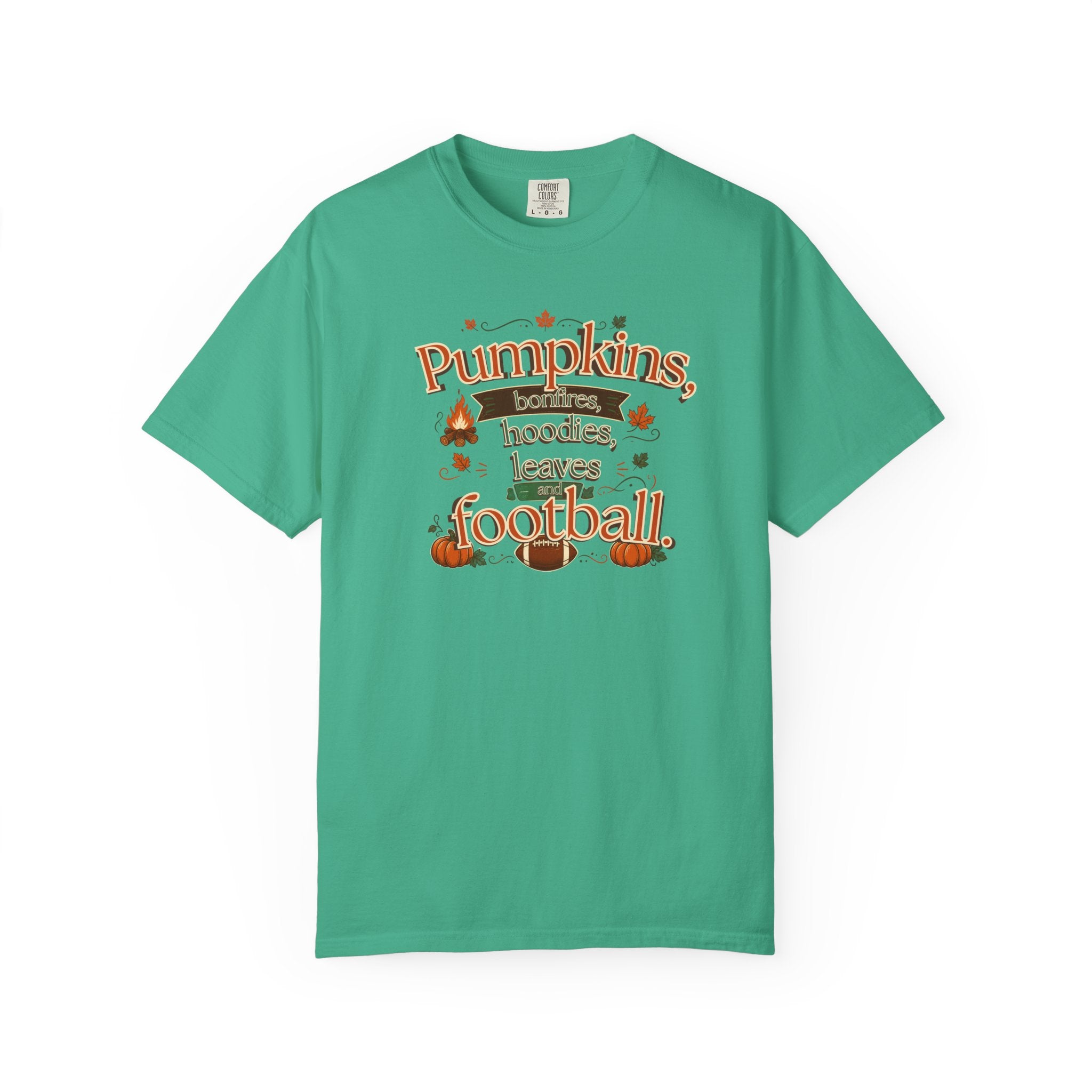 Fall Pumpkins Hoodies Leaves Football T‑Shirt