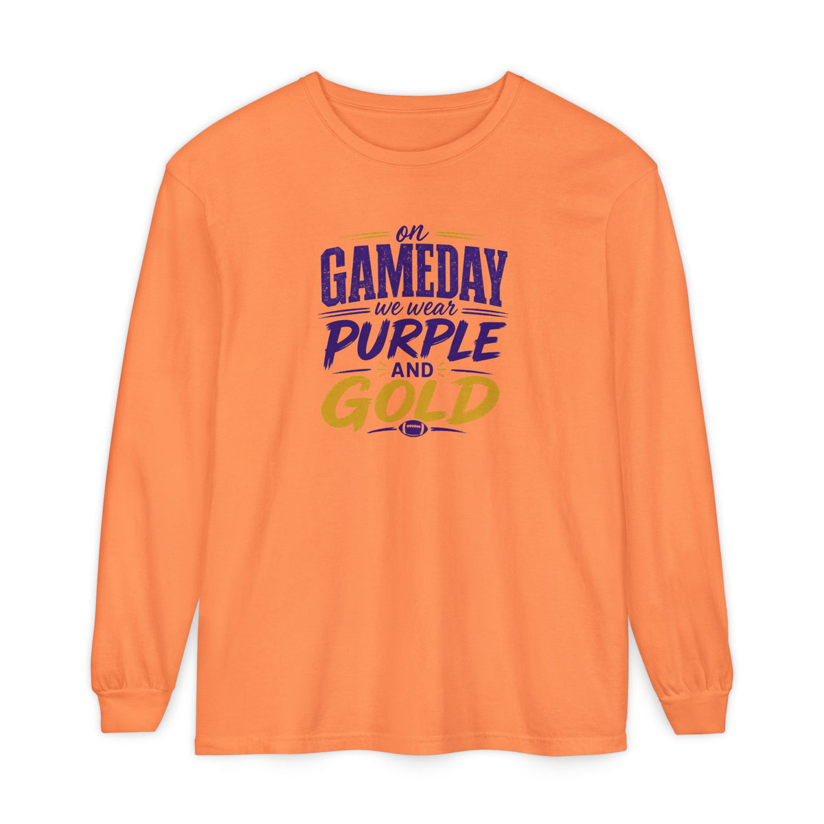 Gameday We Wear Purple and Gold Long Sleeve Tee