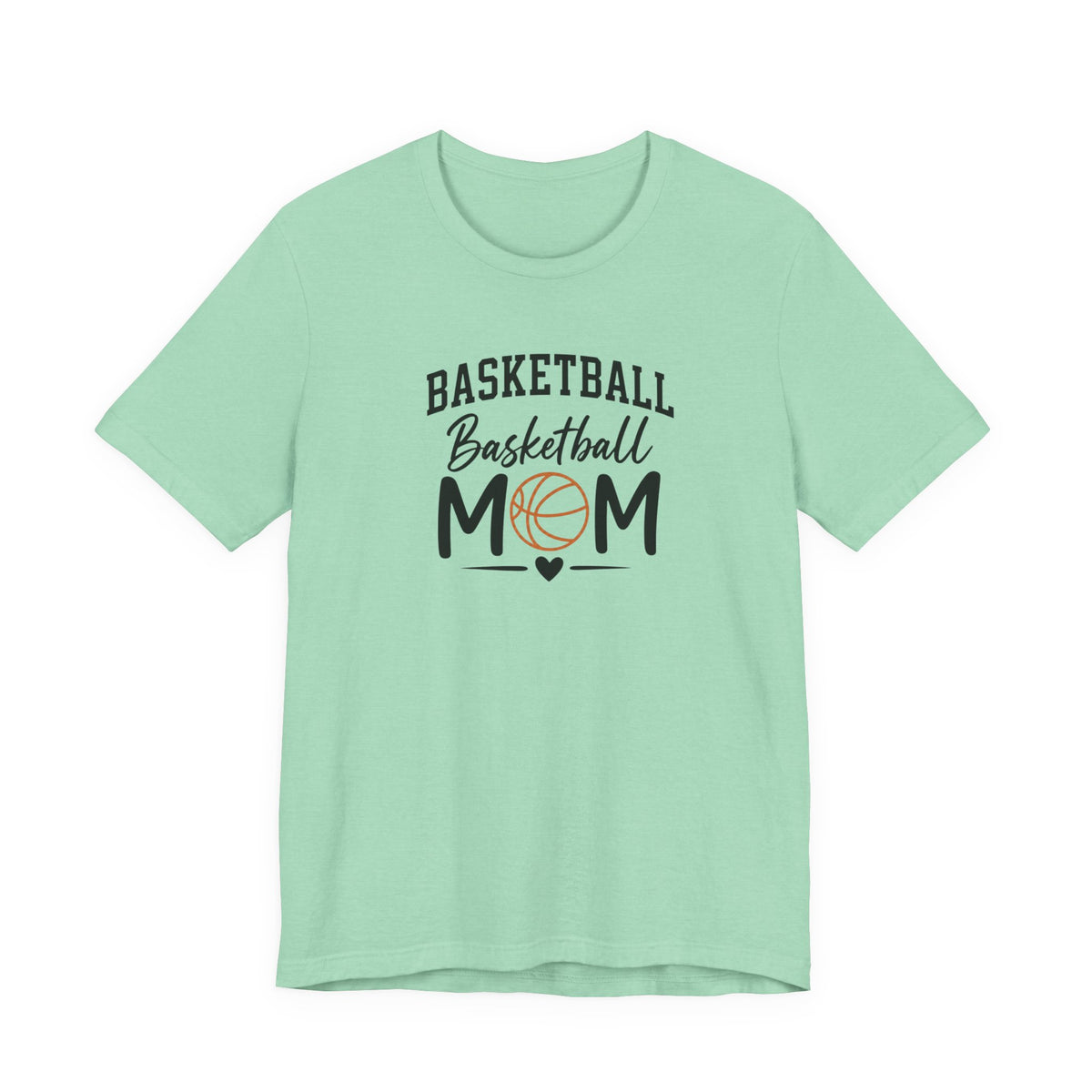 Basketball Mom Tee with Heart and Ball Graphic