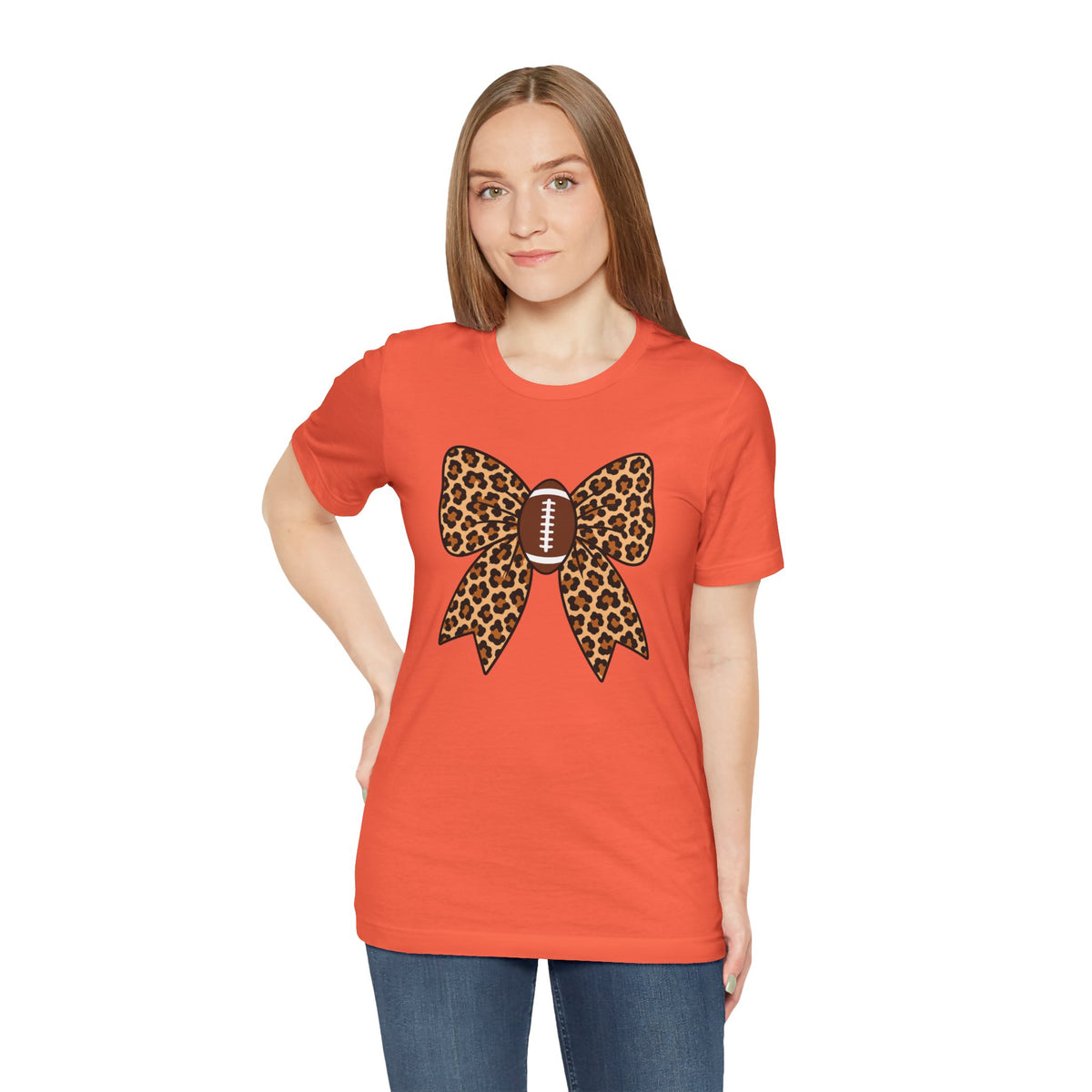 Leopard Football Bow Tee