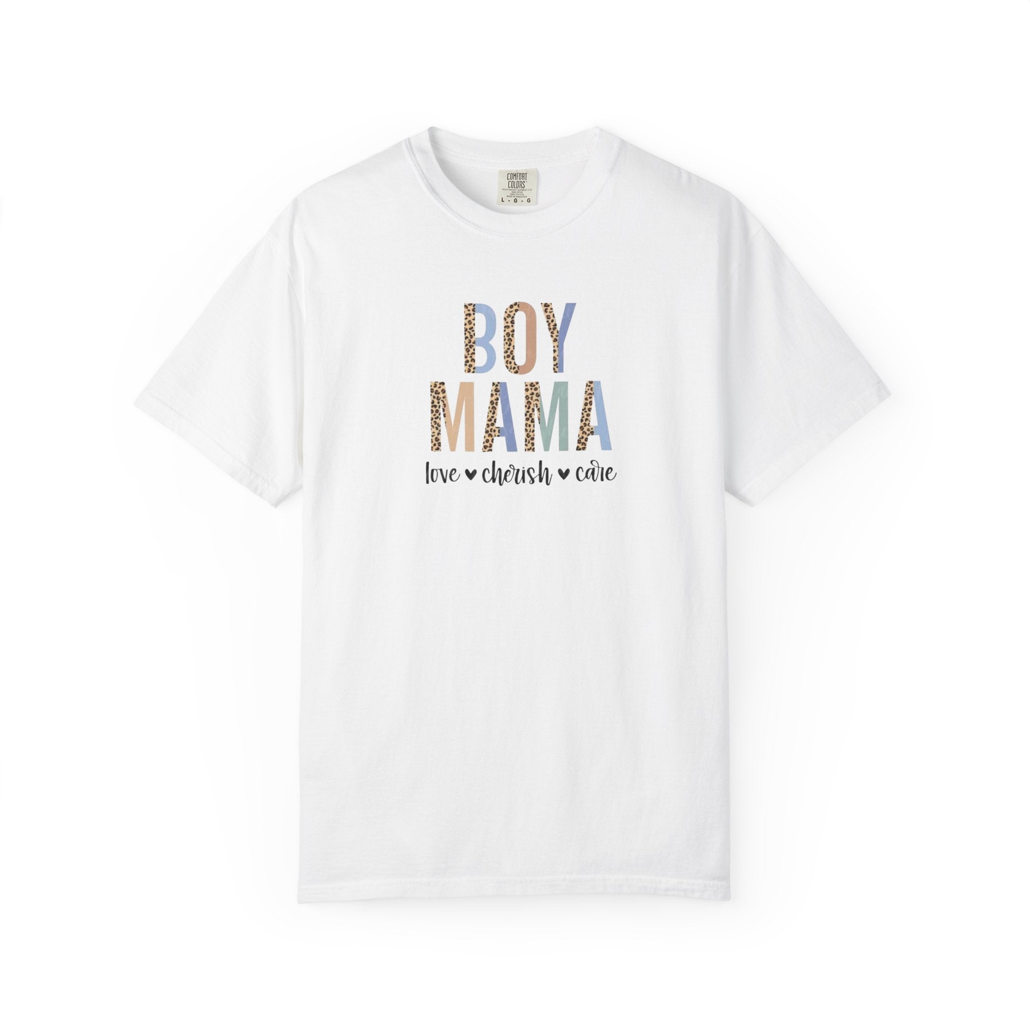 Boy Mama T-Shirt – Retro Floral 'Boy Mama' Tee with 'love  cherish  raise'
