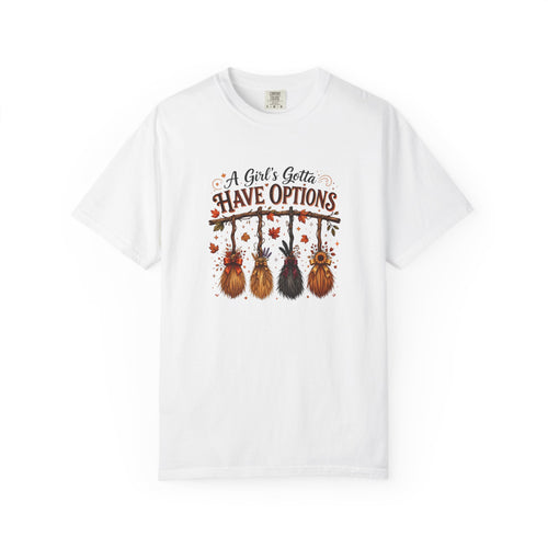 "A Girl's Gotta Have Options" Autumn Gnome Tee