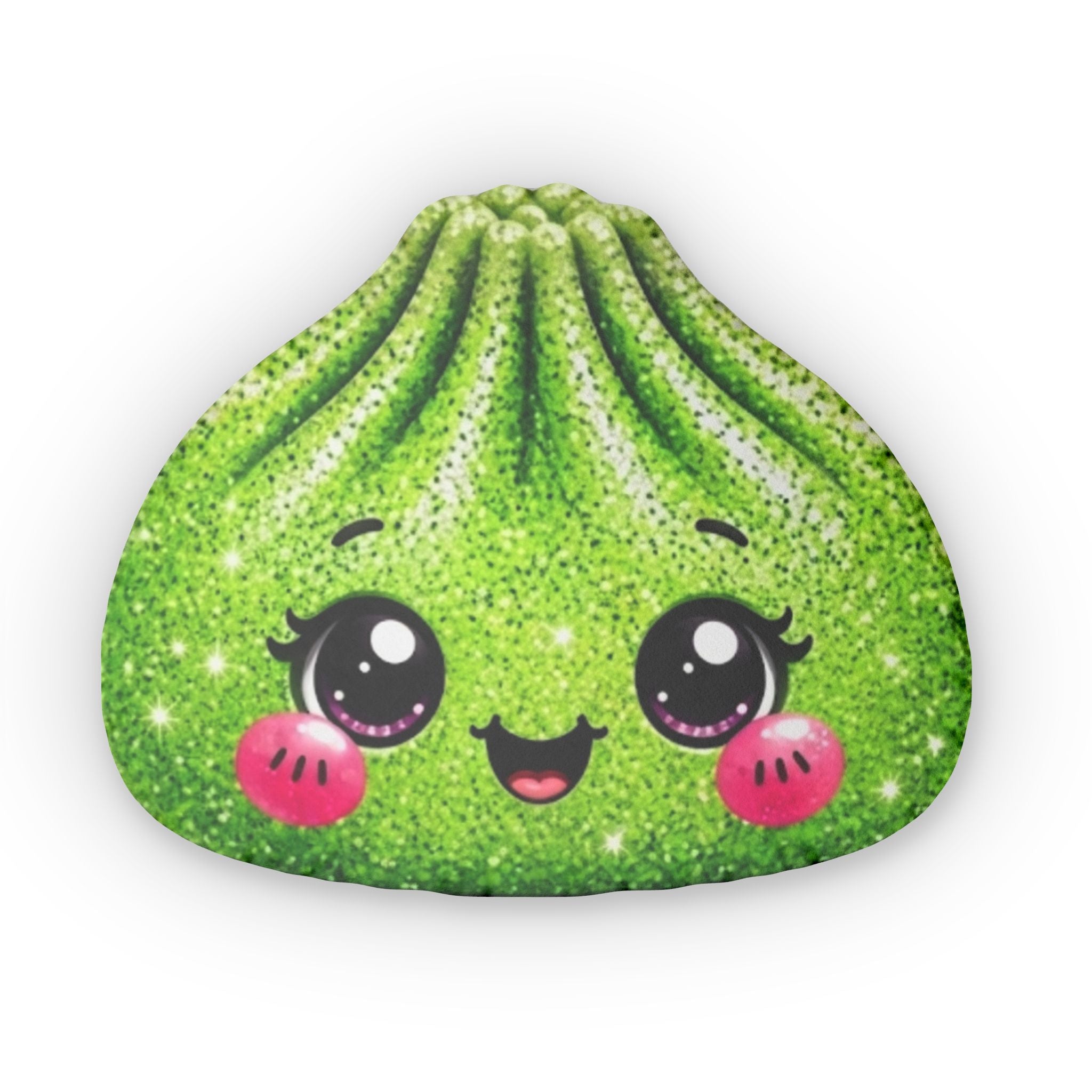 Cute Sparkle Green Dumpling Shaped Pillow