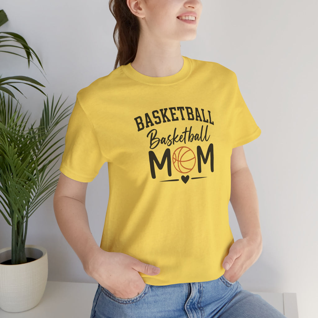 Basketball Mom Tee with Heart and Ball Graphic