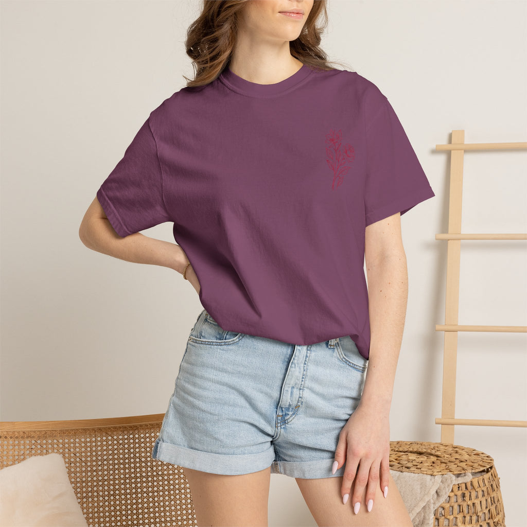 Double Bloom Signature Floral Comfort Colors Tee