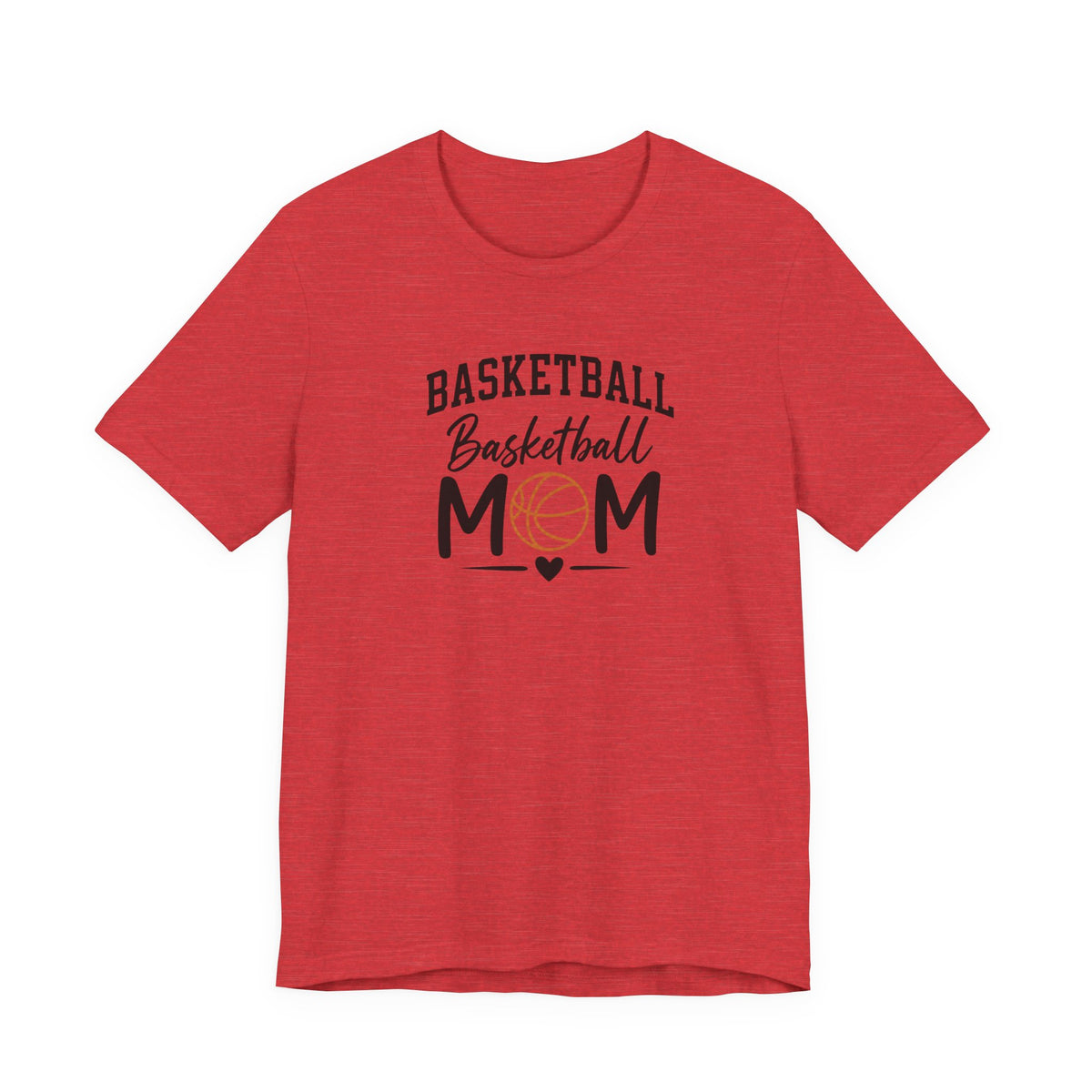 Basketball Mom Tee with Heart and Ball Graphic