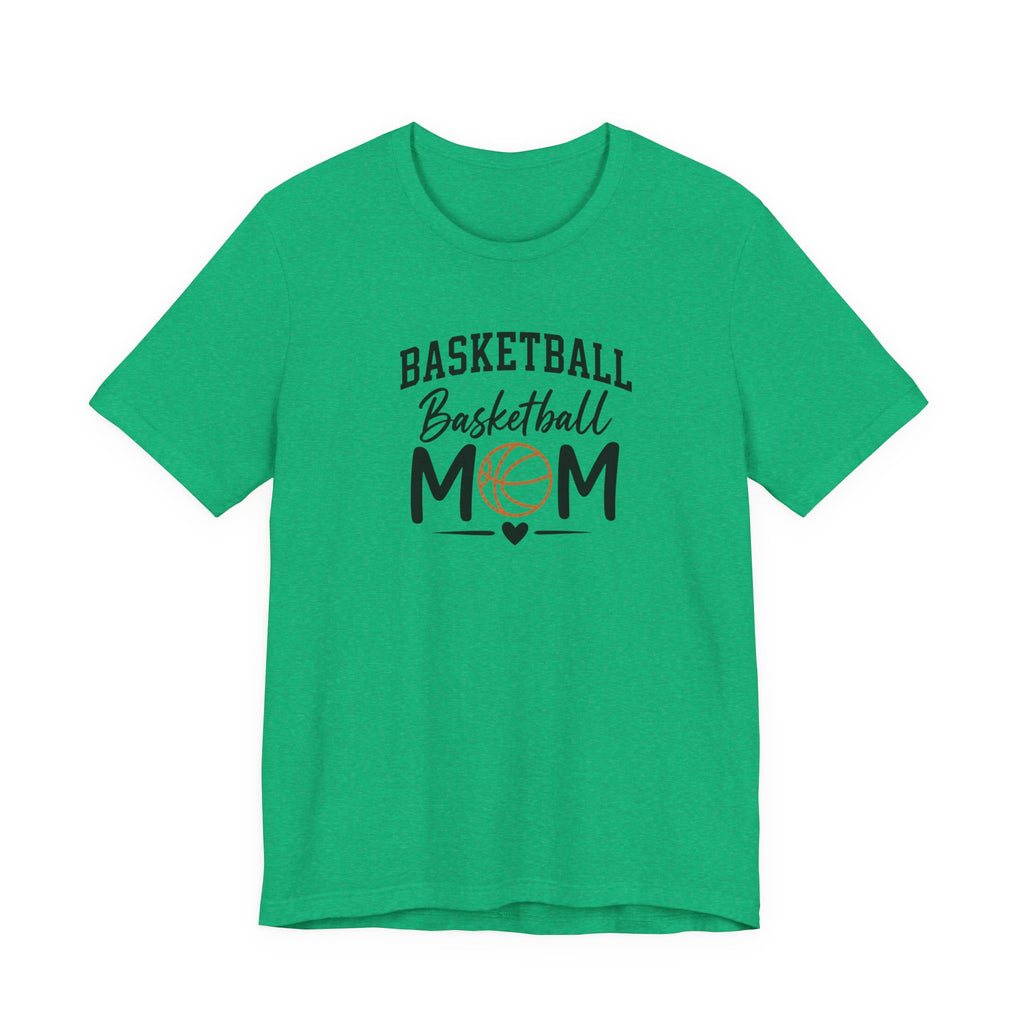 Basketball Mom Tee with Heart and Ball Graphic
