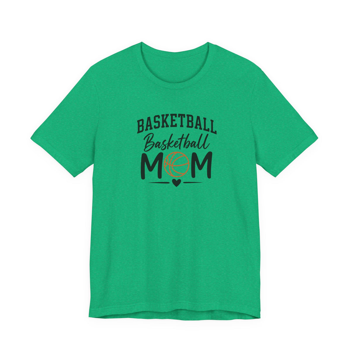 Basketball Mom Tee with Heart and Ball Graphic