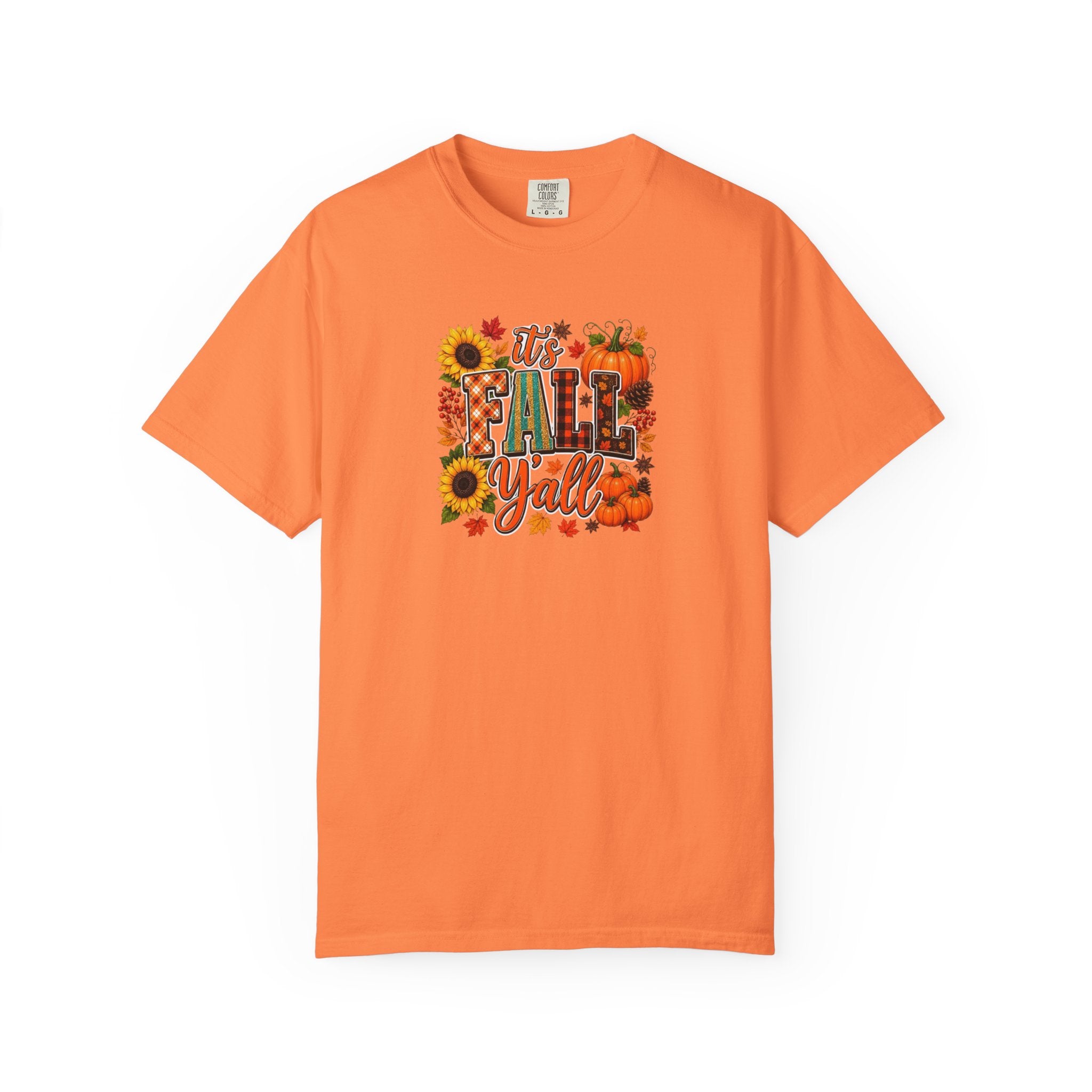 Fall Y'all T-Shirt — Autumn Pumpkin & Sunflower Graphic Tee