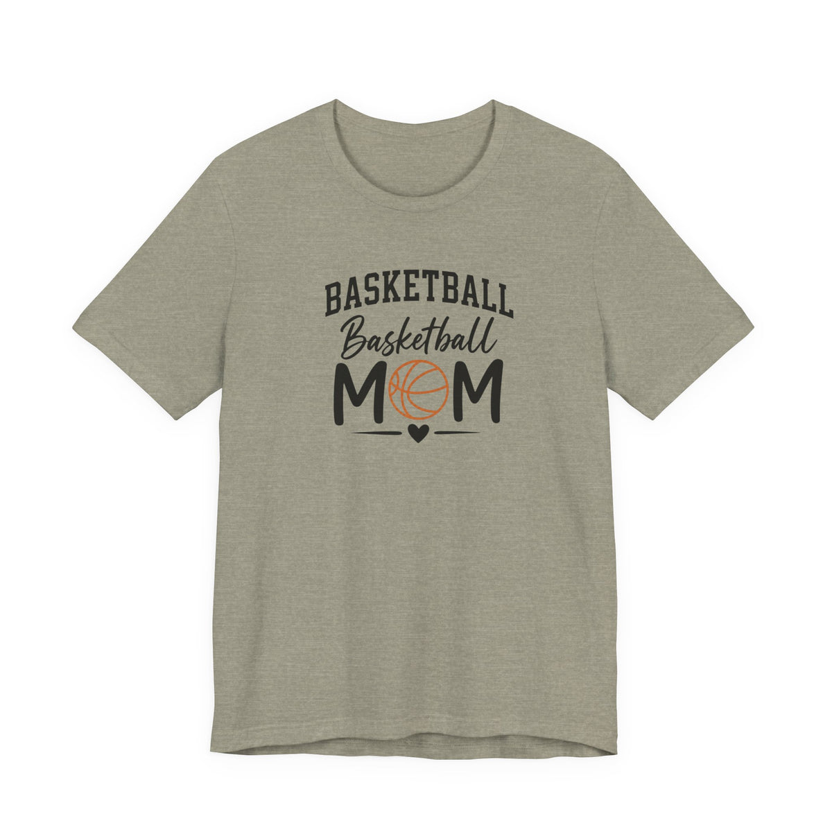 Basketball Mom Tee with Heart and Ball Graphic