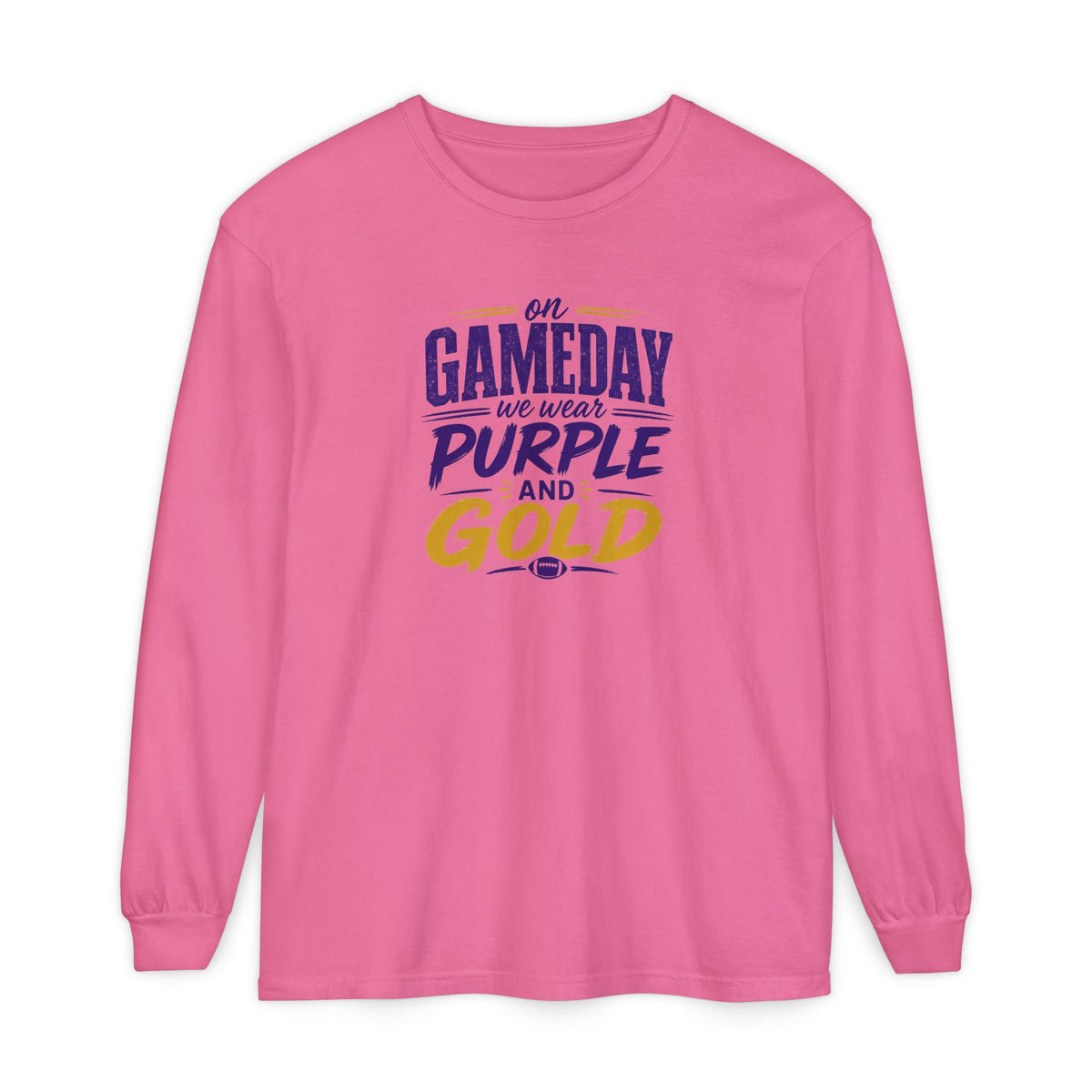 Gameday We Wear Purple and Gold Long Sleeve Tee