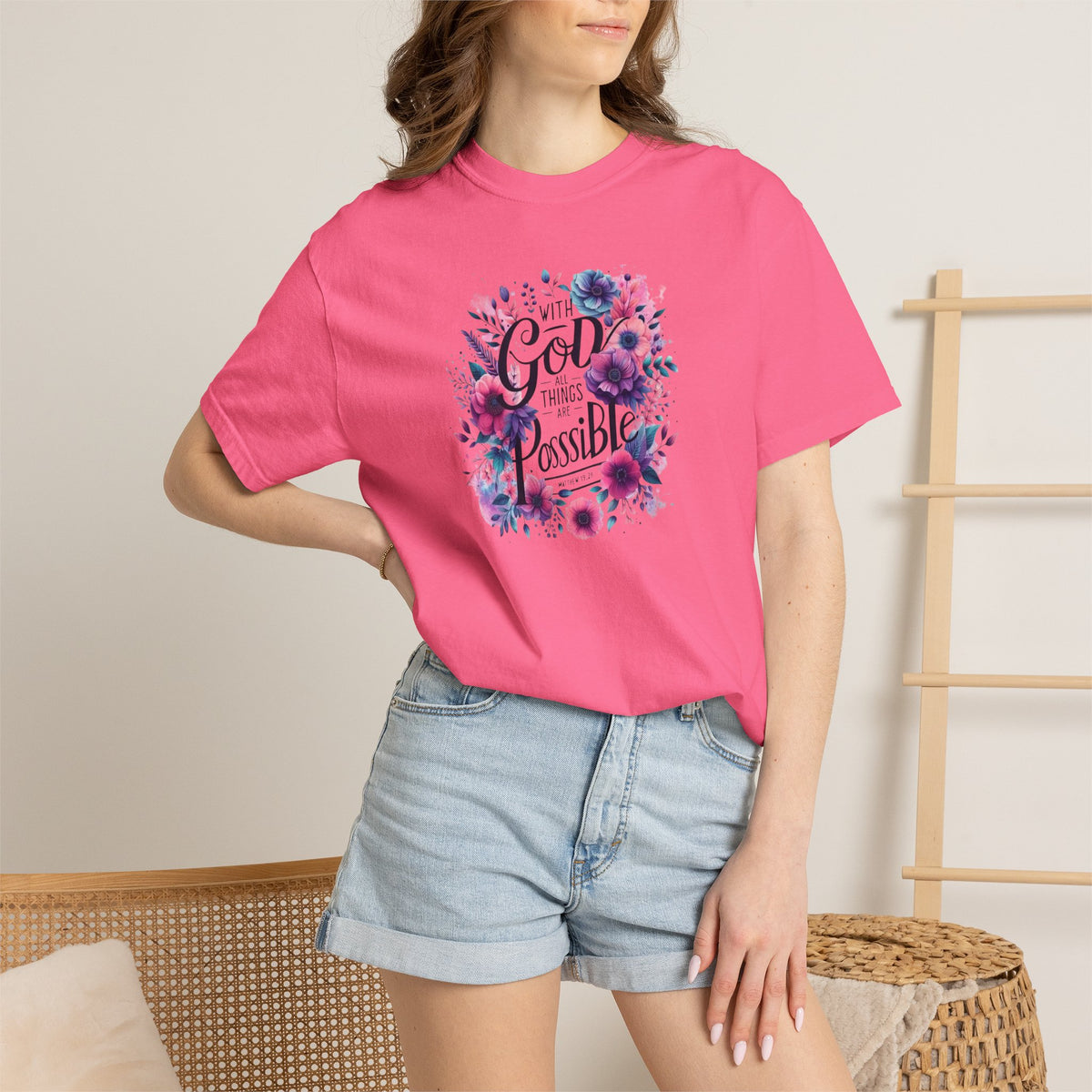 God Is Possible Floral T-Shirt