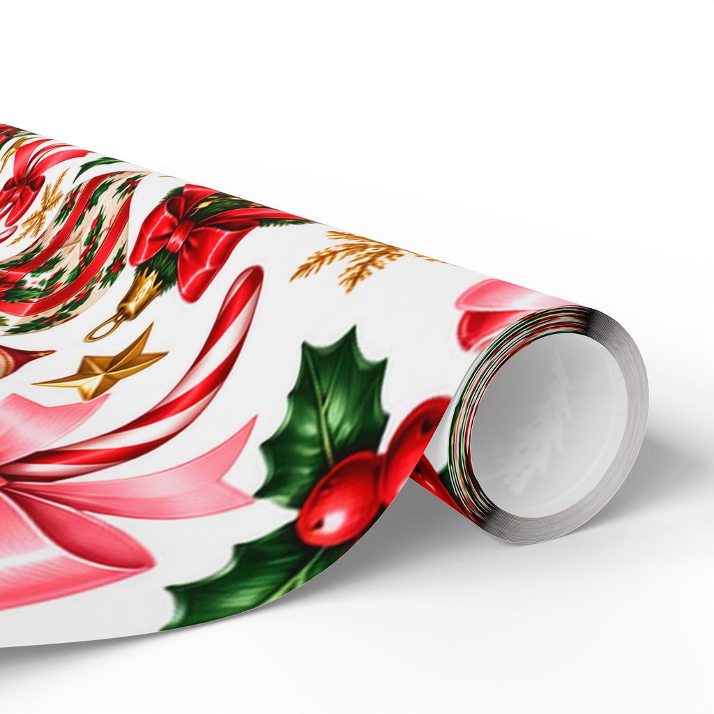 Peppermint & Pretty Bows | Vintage Christmas Wrapping Paper