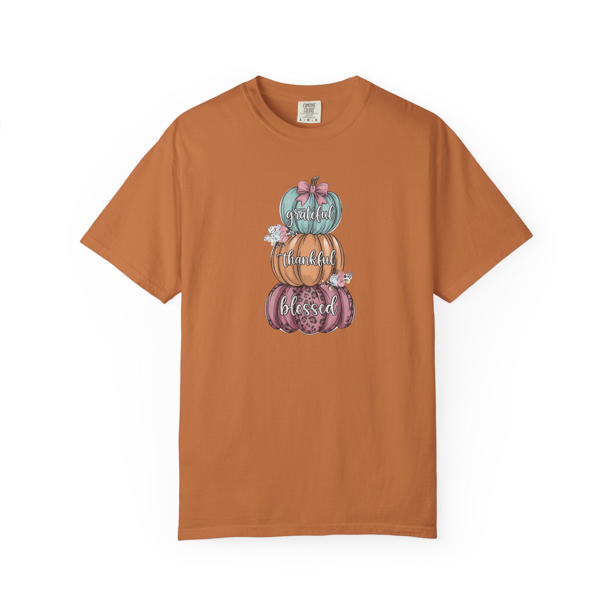 Pumpkin Stack "Grateful Thankful Blessed" T-Shirt