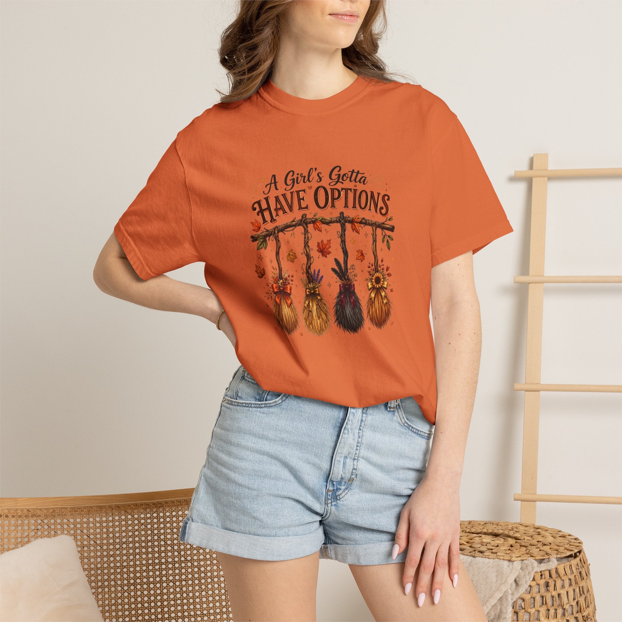 "A Girl's Gotta Have Options" Autumn Gnome Tee