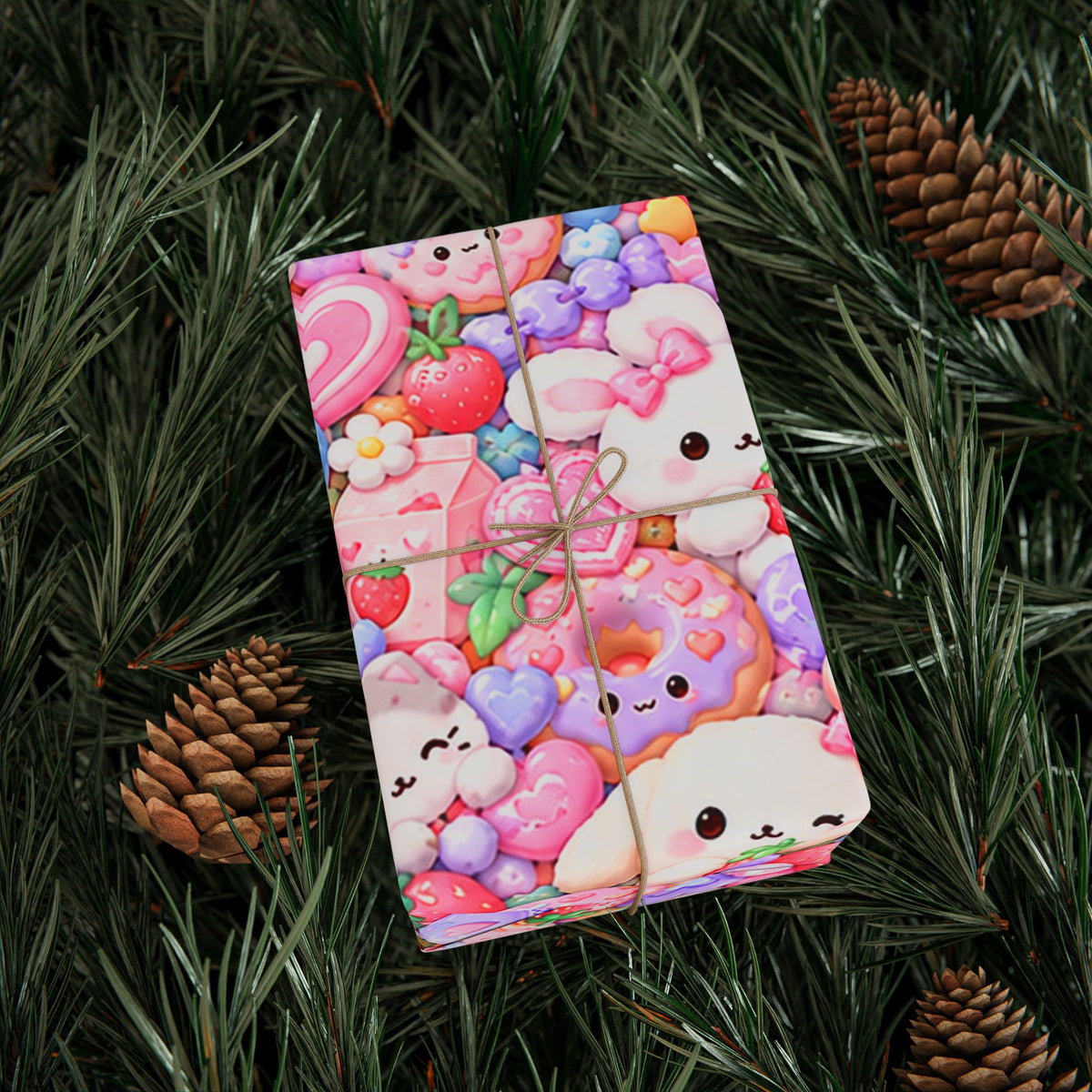 Kawaii Squishies Wrapping Paper – Cute Pastel Pink Gift Wrap