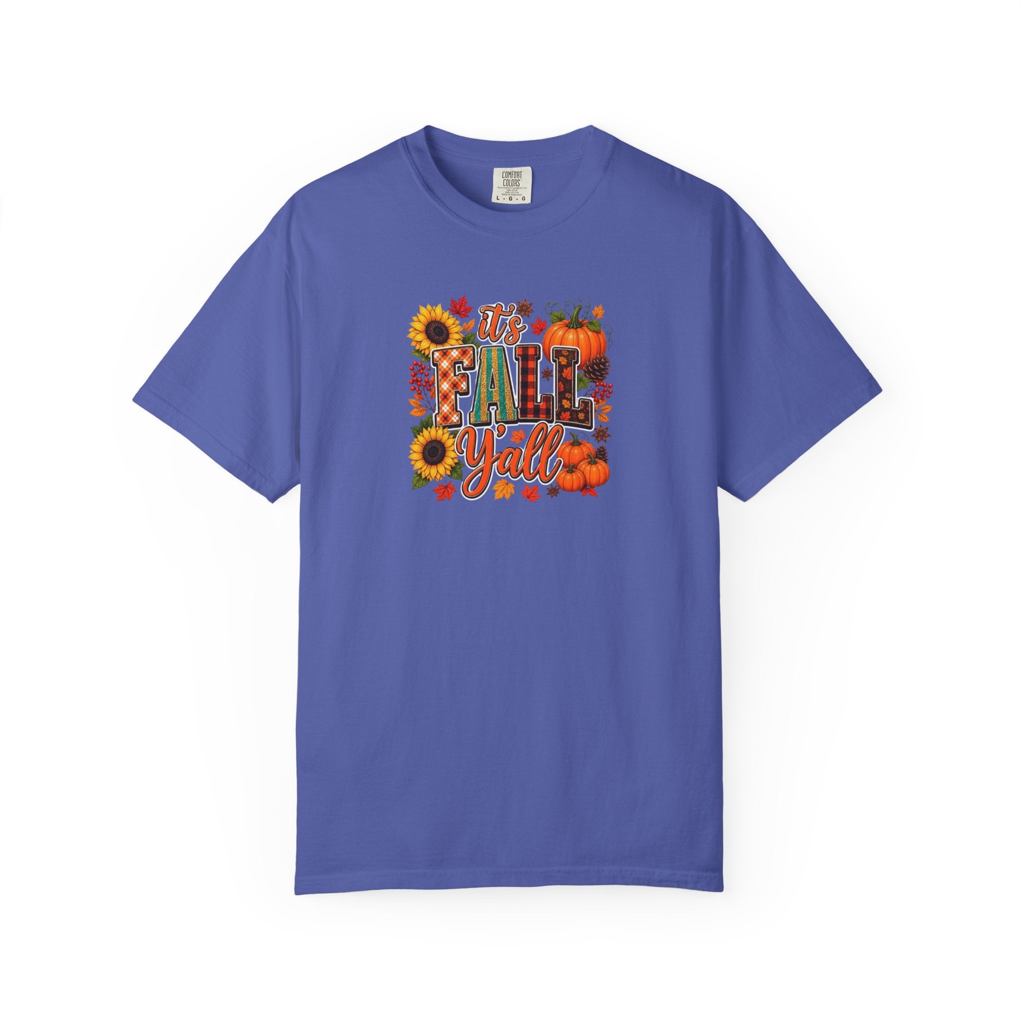 Fall Y'all T-Shirt — Autumn Pumpkin & Sunflower Graphic Tee