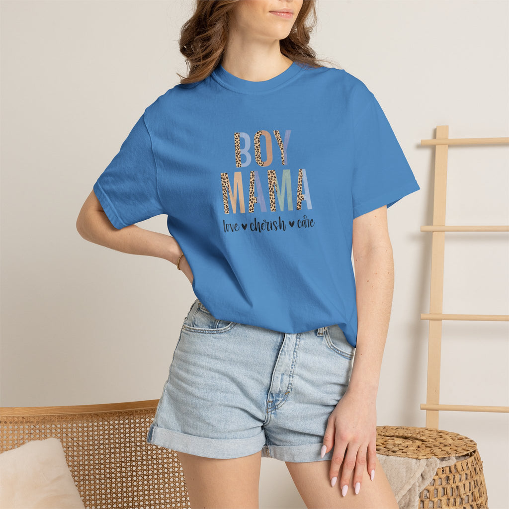 Boy Mama T-Shirt – Retro Floral 'Boy Mama' Tee with 'love  cherish  raise'