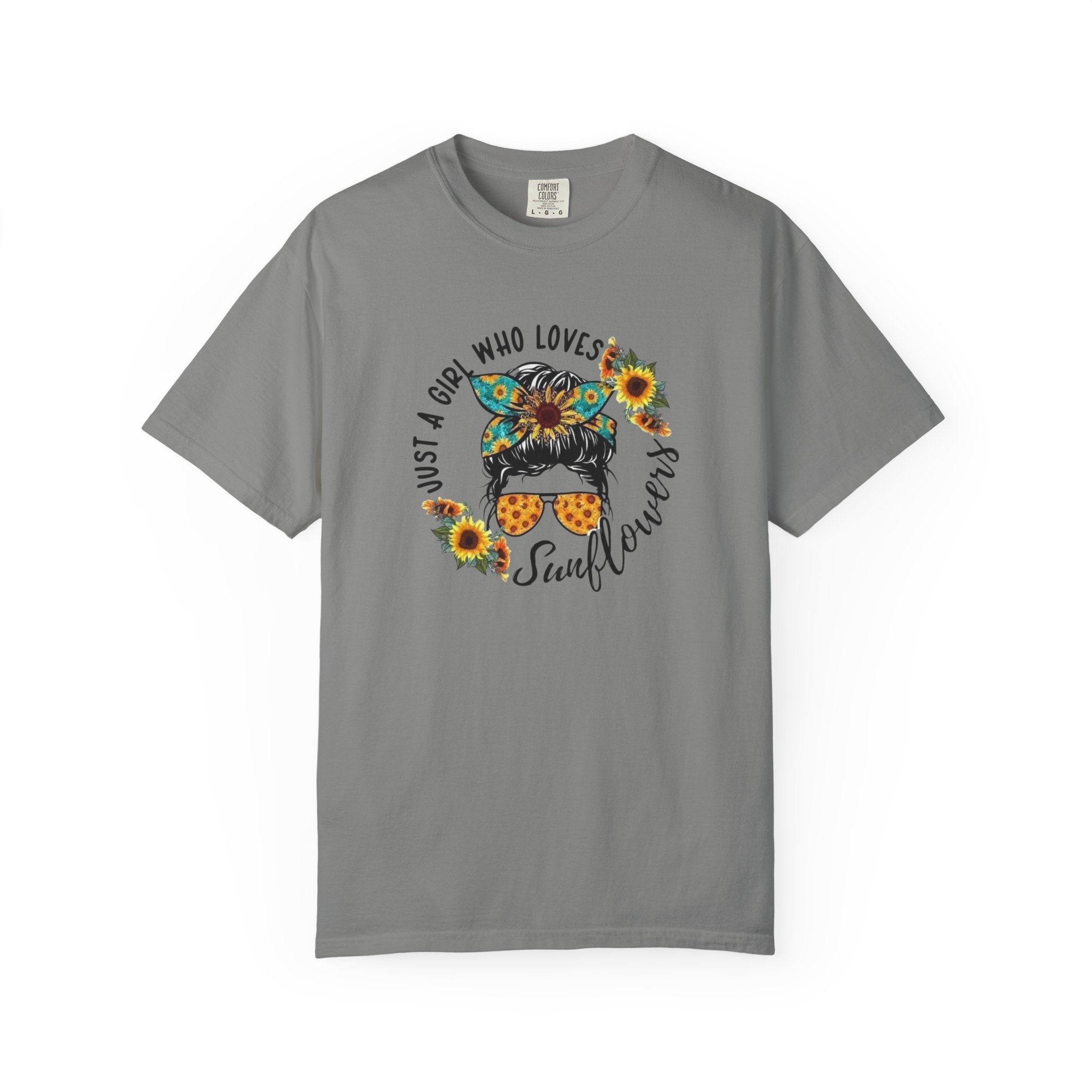 T-Shirt — "Just a Girl Who Loves Sunflowers" Graphic Tee