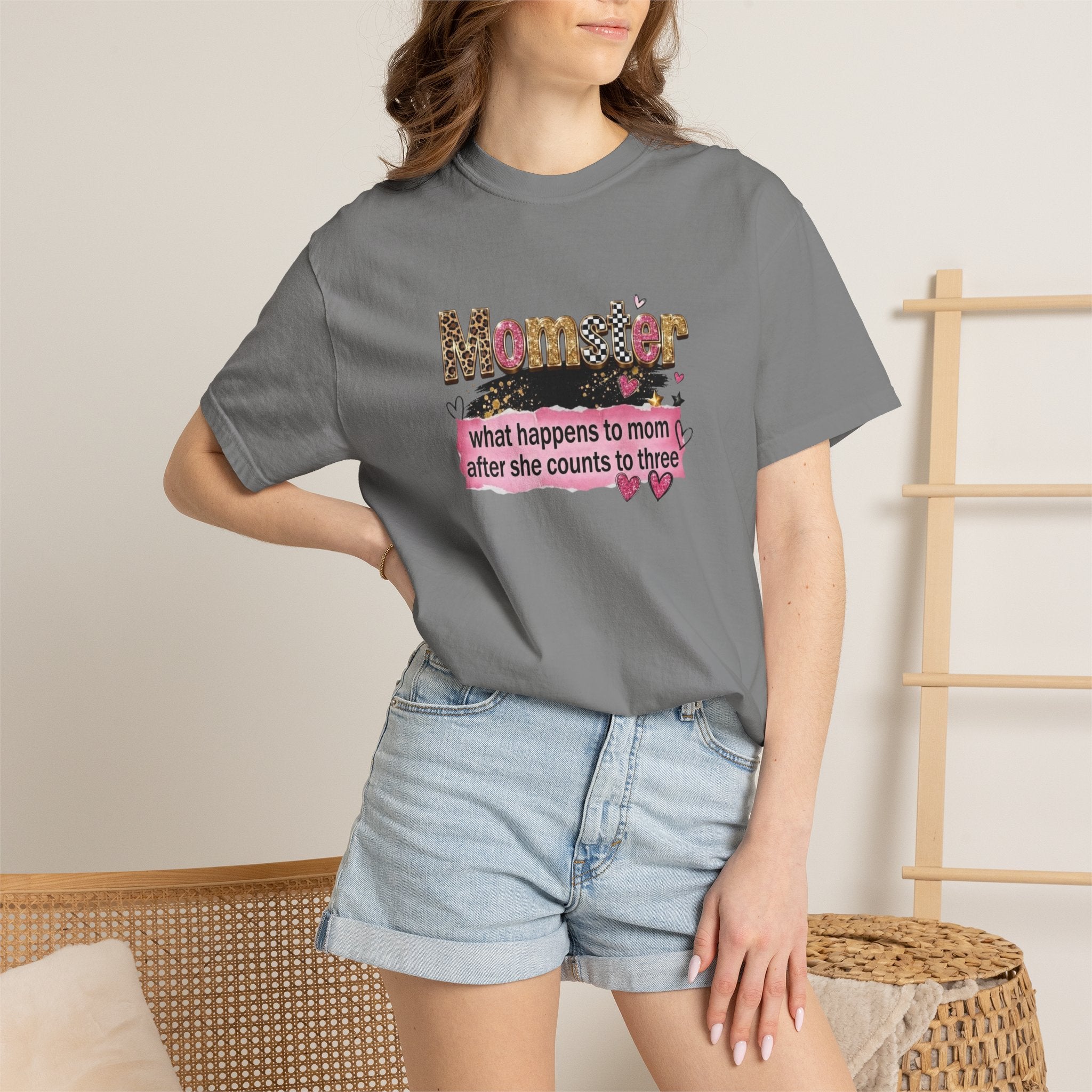 Momster T-Shirt – "What Happens to Mom After She Counts to Three" Funny Mom Shirt