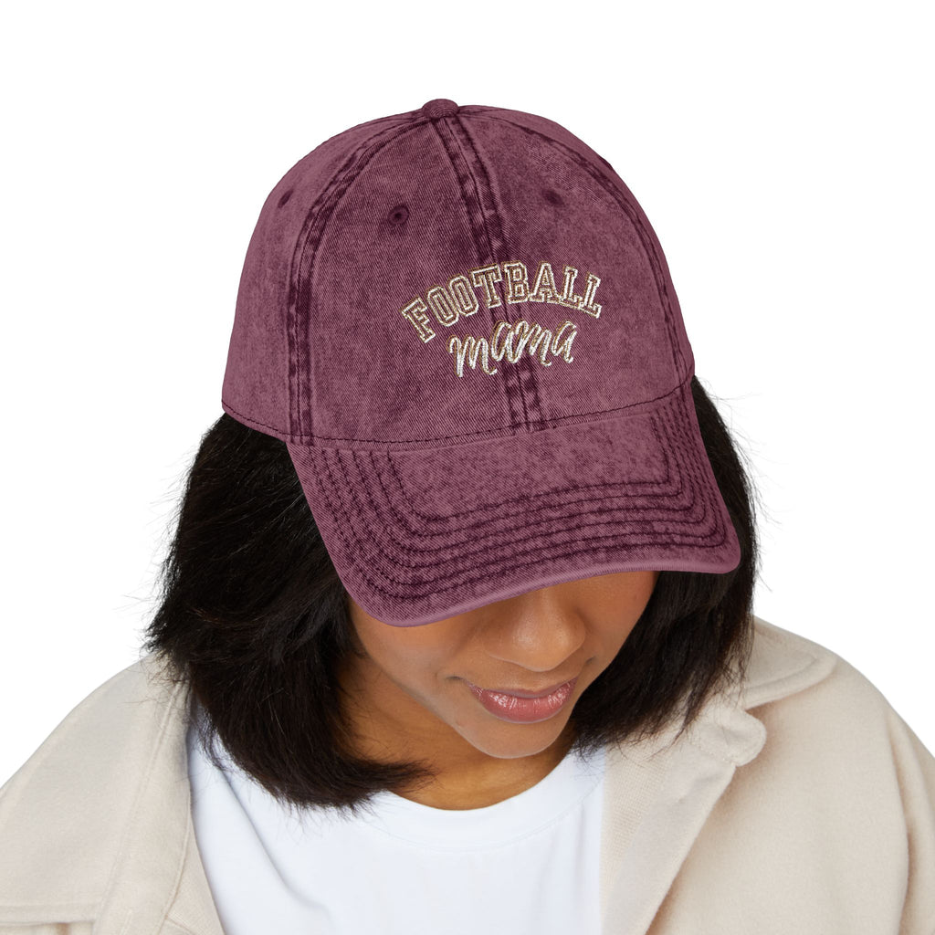 Football Mama Vintage Embroidered Cap
