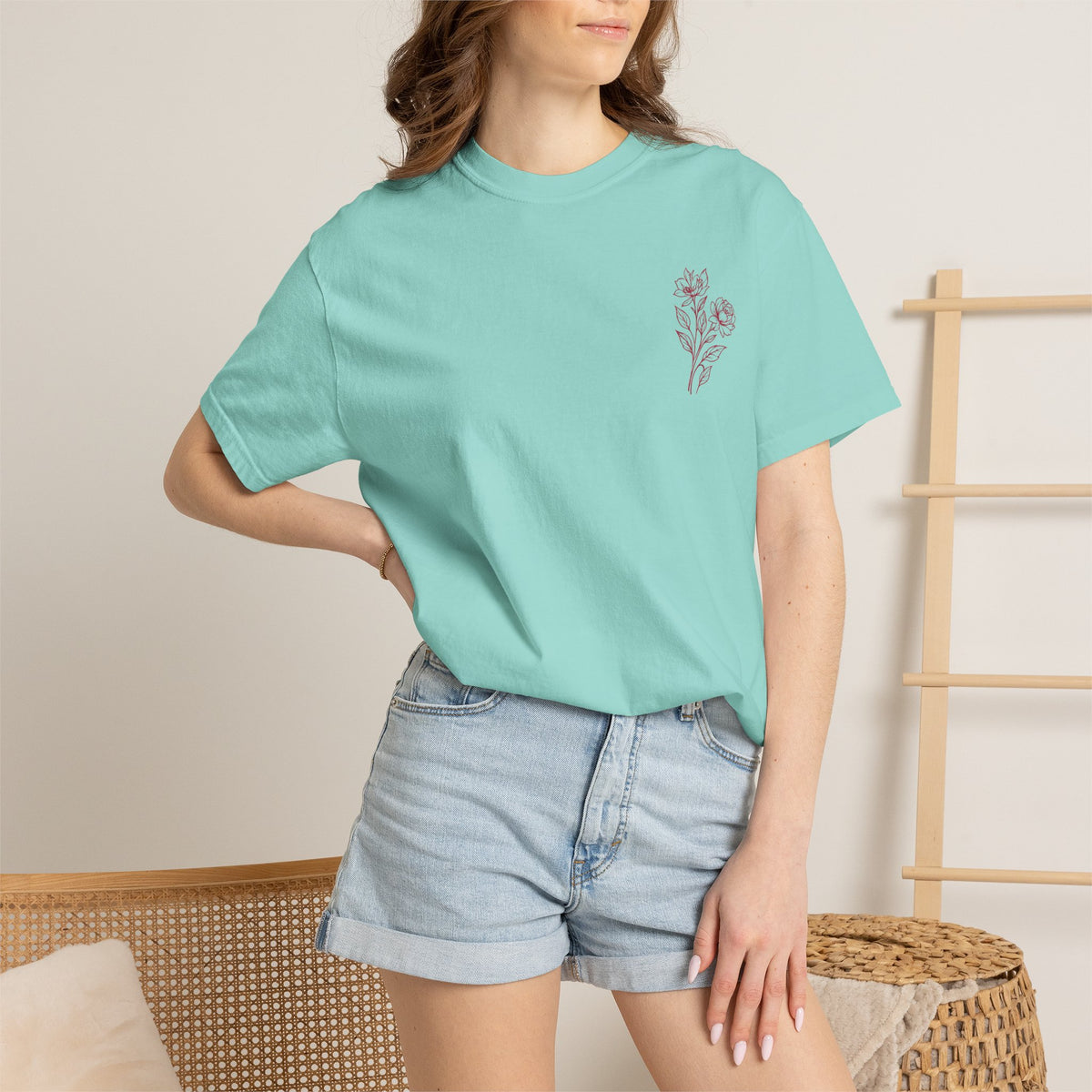 Double Bloom Signature Floral Comfort Colors Tee