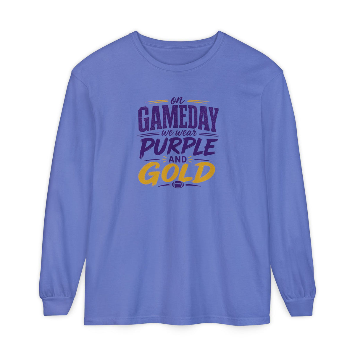 Gameday We Wear Purple and Gold Long Sleeve Tee