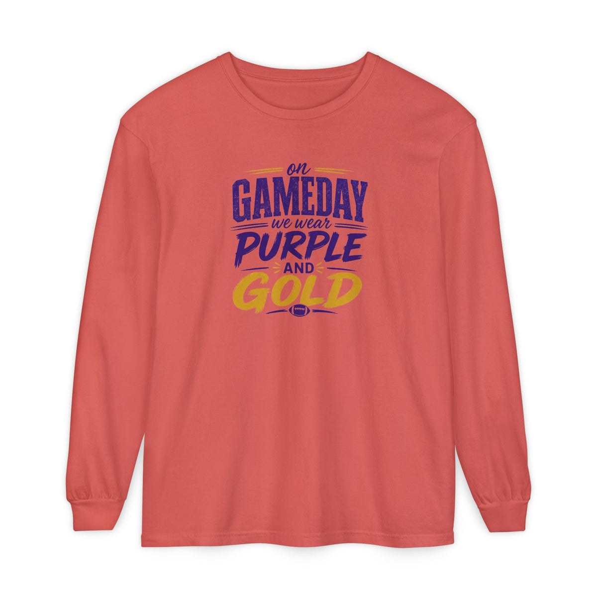 Gameday We Wear Purple and Gold Long Sleeve Tee
