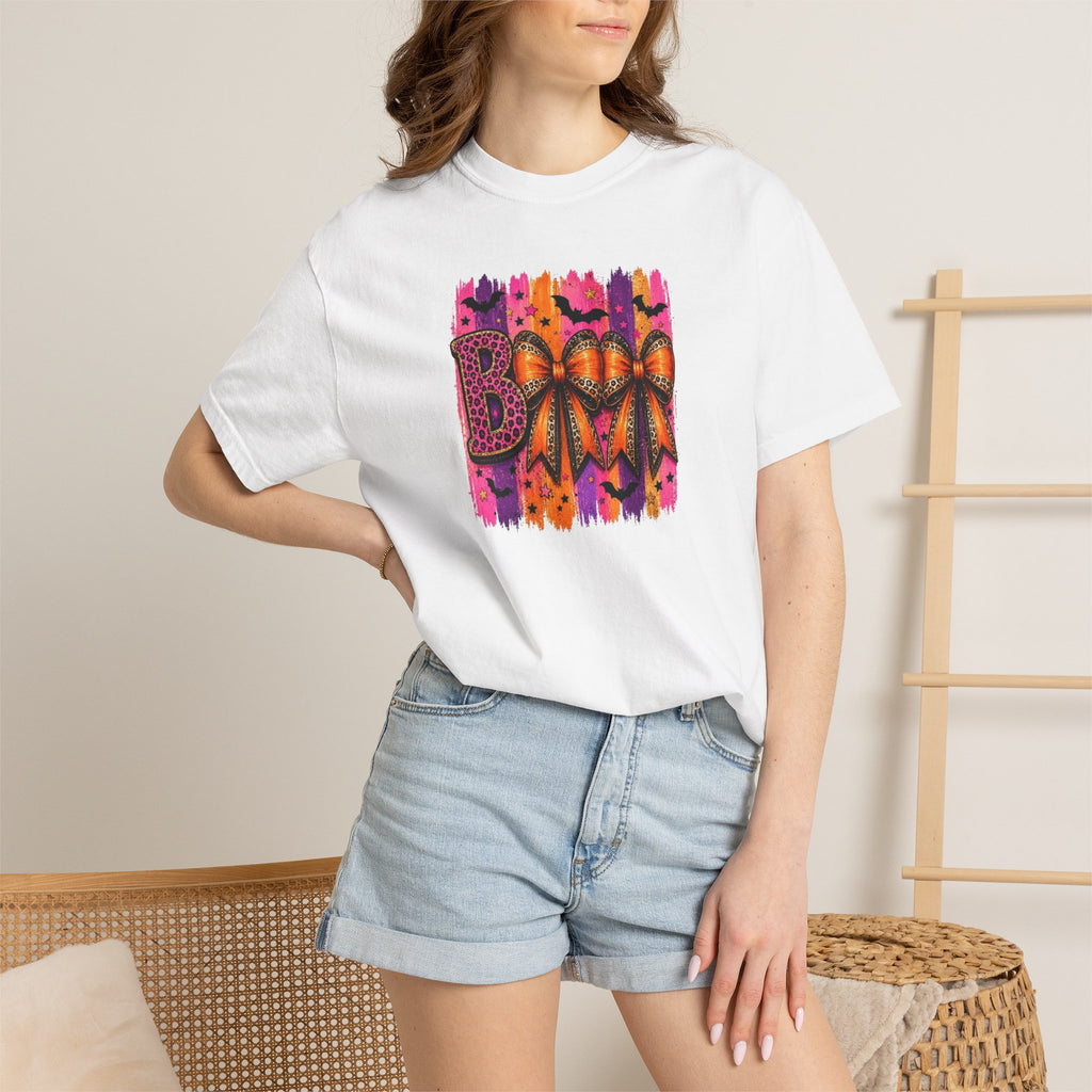 Boo Halloween Graphic T-Shirt — Colorful Spooky Pumpkin Design
