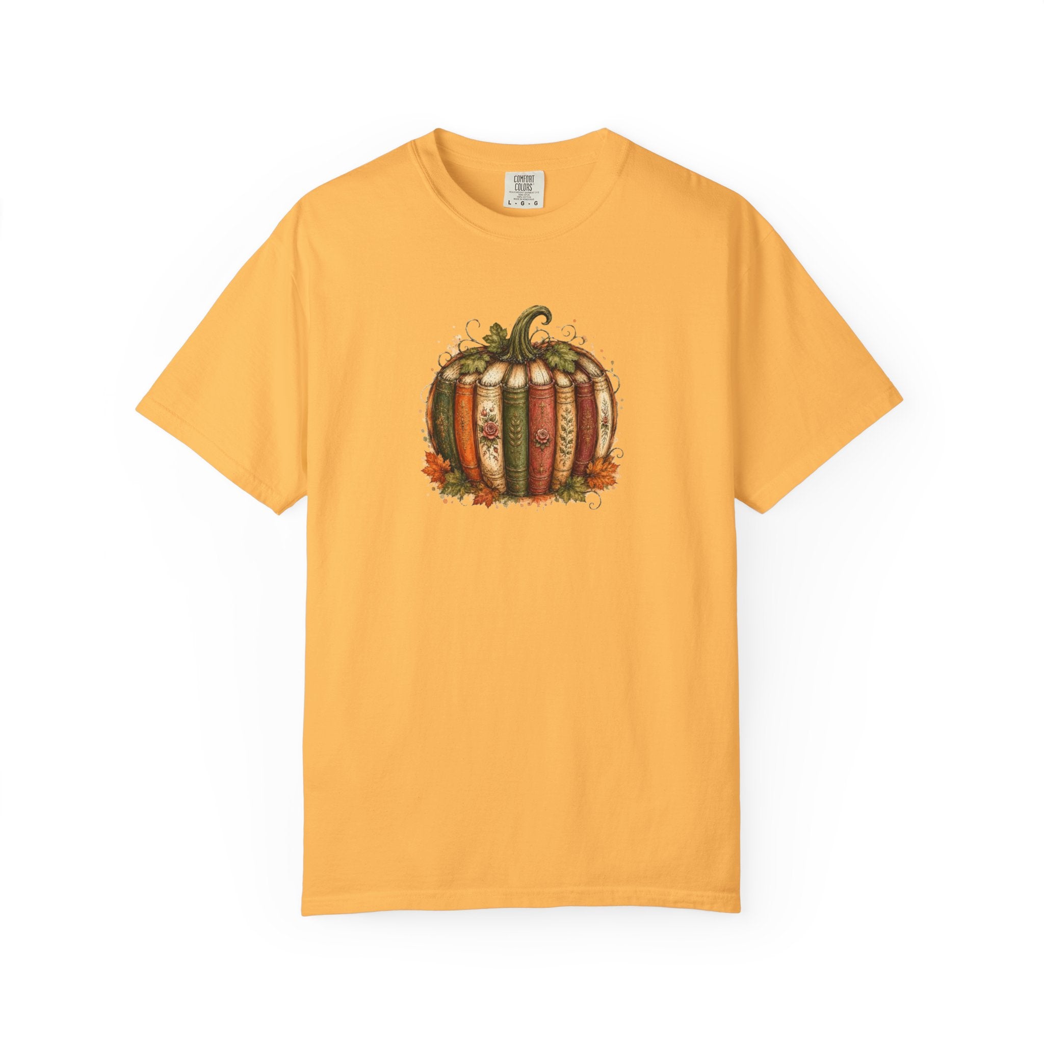 Vintage Fall Pumpkin Book Graphic T-Shirt