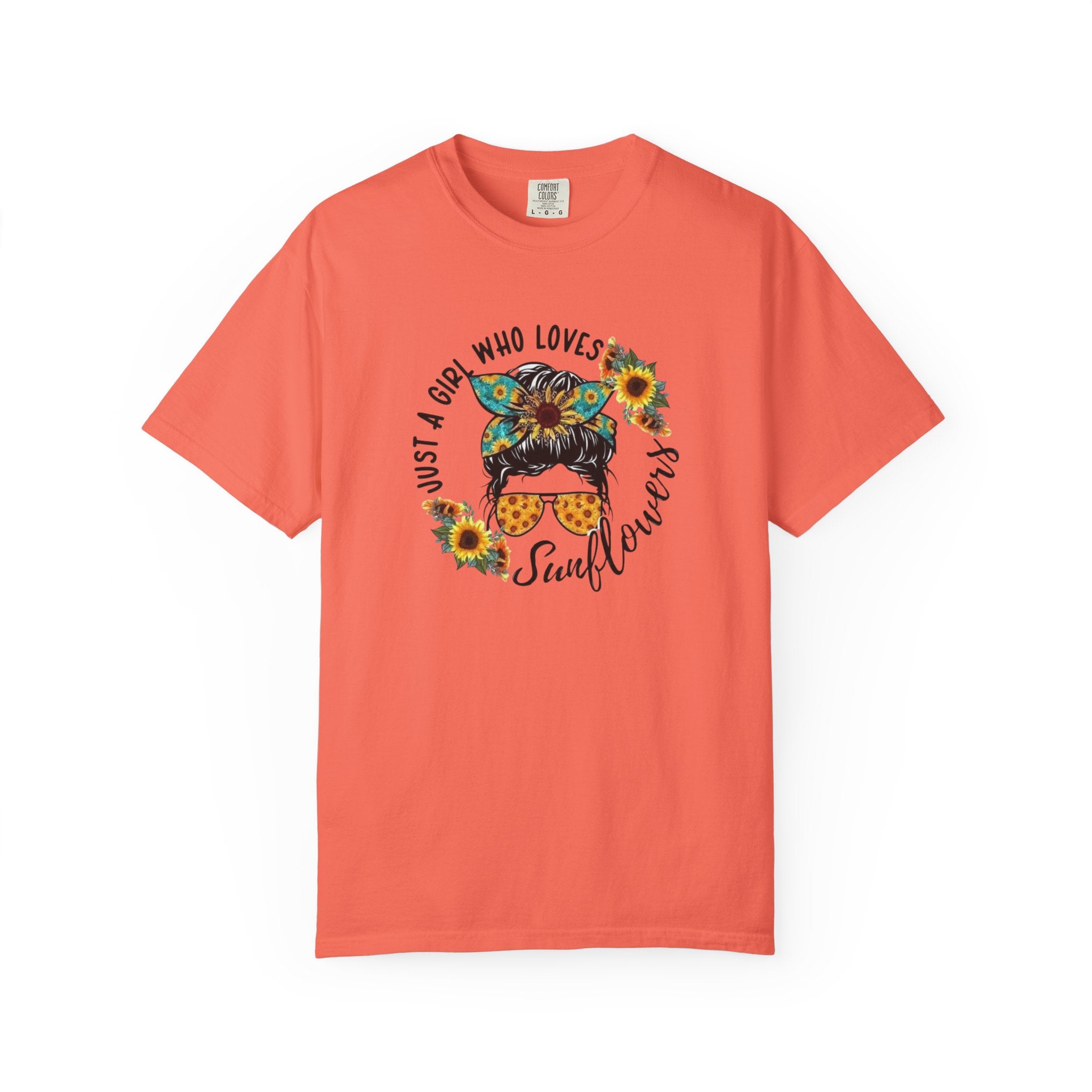 T-Shirt — "Just a Girl Who Loves Sunflowers" Graphic Tee