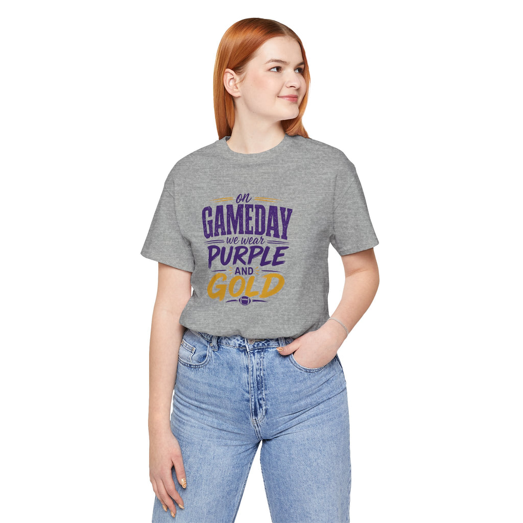On Gameday We Wear Purple and Gold Football Shirt