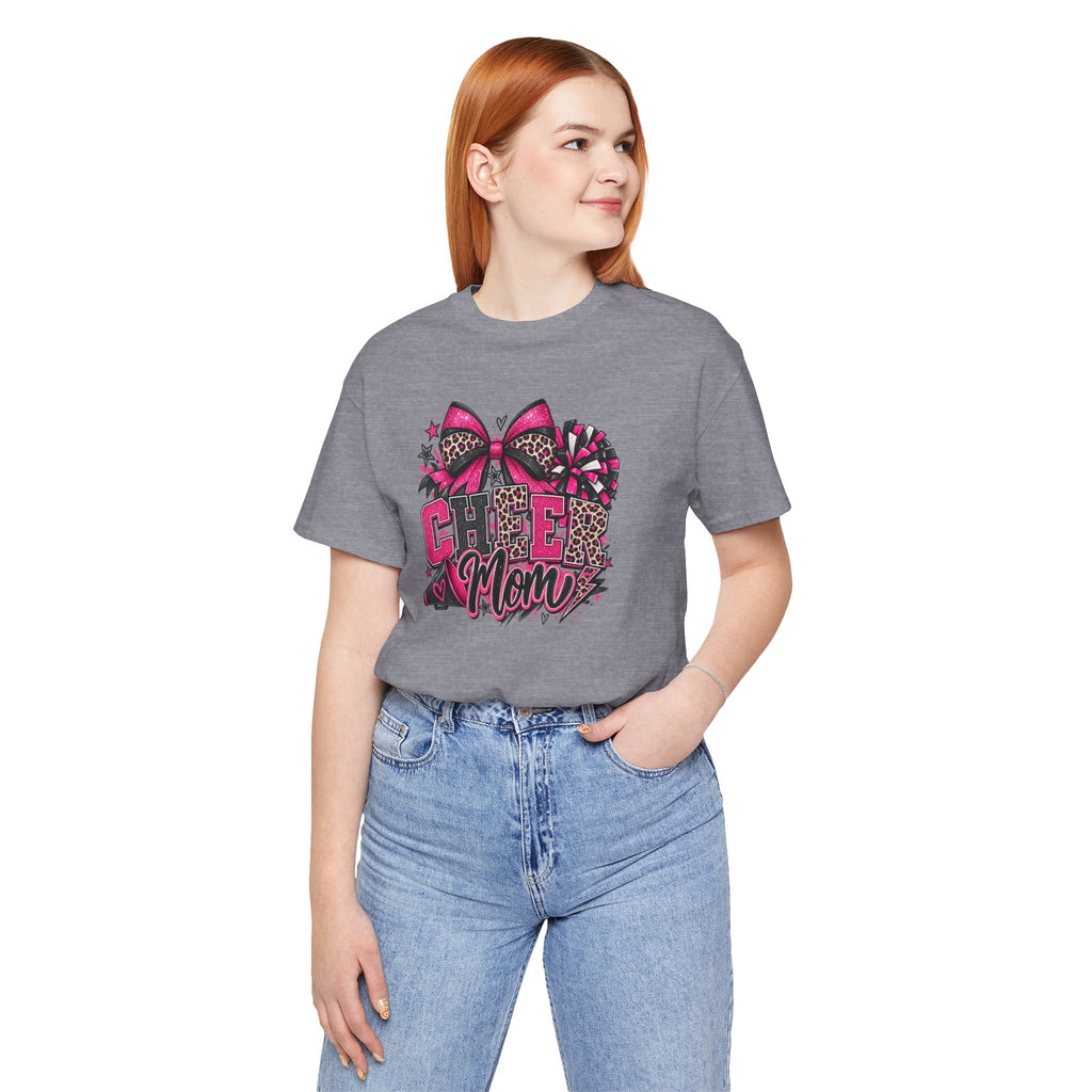 Pink Leopard Cheerleading Mom Tee