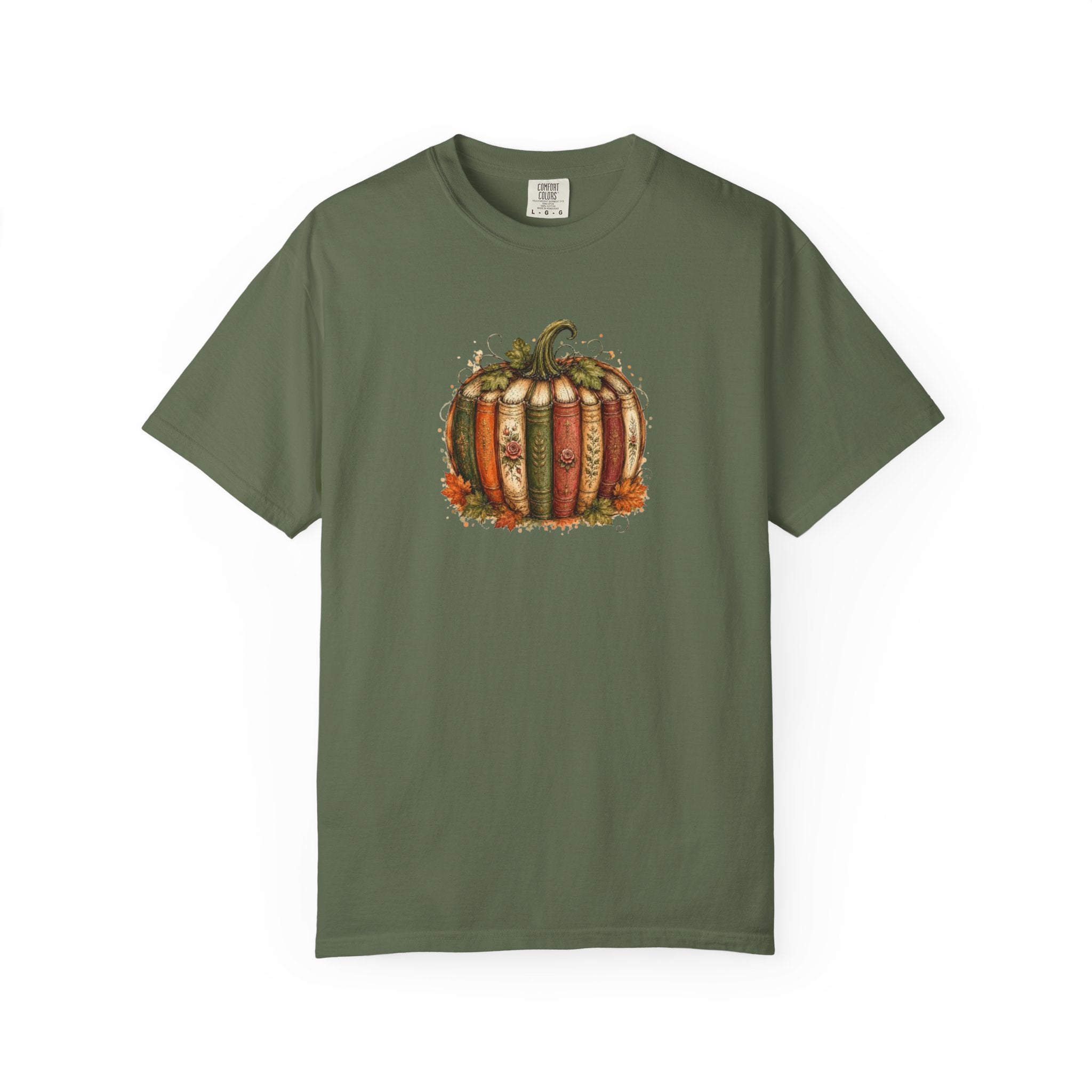 Vintage Fall Pumpkin Book Graphic T-Shirt