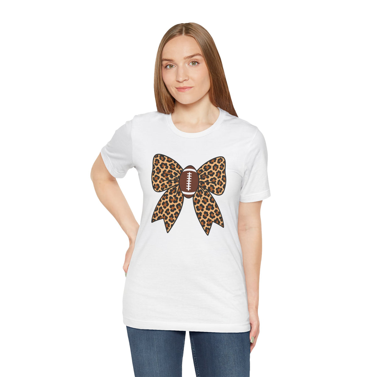 Leopard Football Bow Tee
