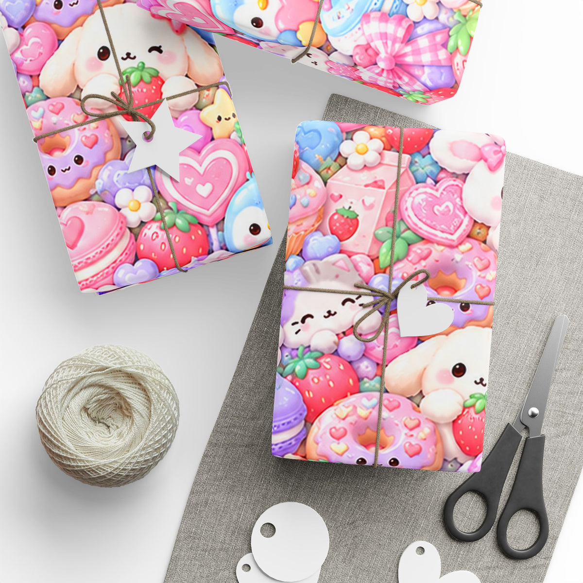 Kawaii Squishies Wrapping Paper – Cute Pastel Pink Gift Wrap