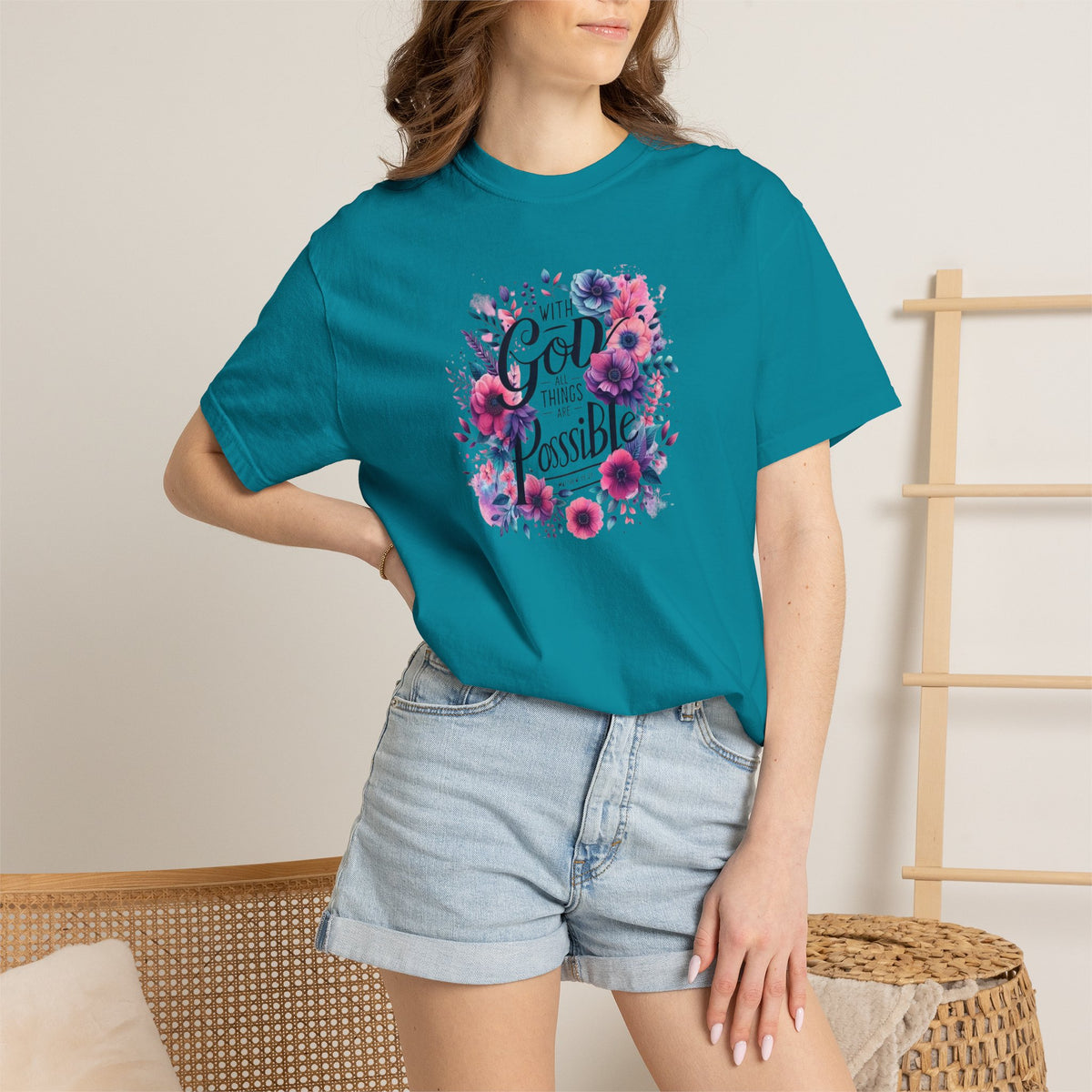 God Is Possible Floral T-Shirt