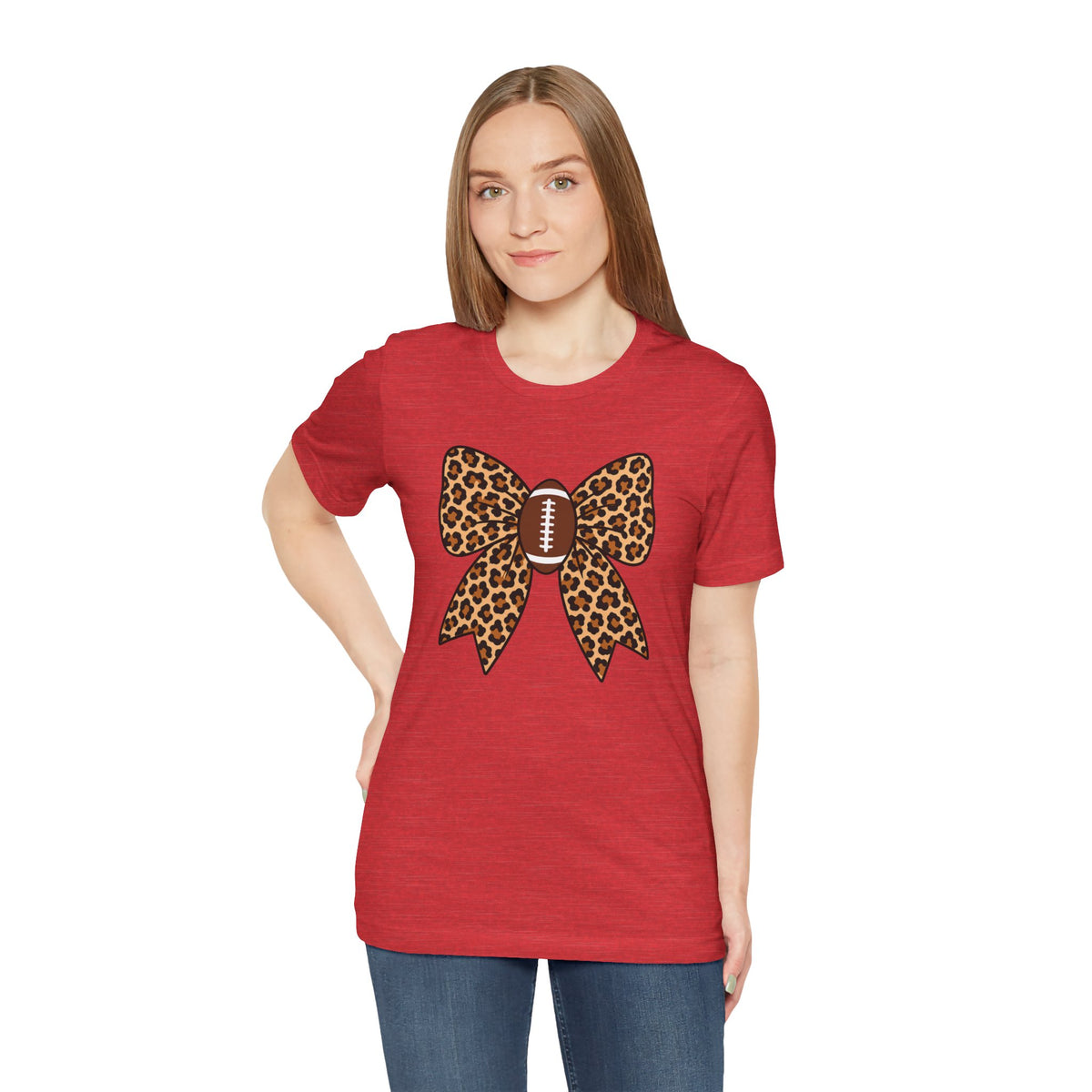 Leopard Football Bow Tee