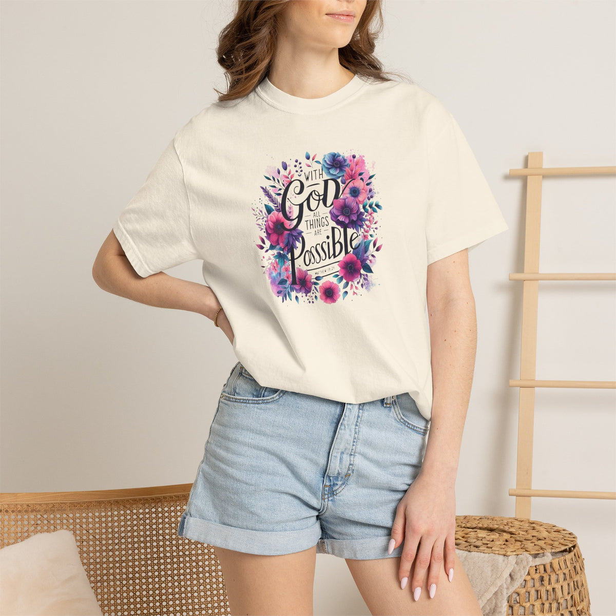 God Is Possible Floral T-Shirt