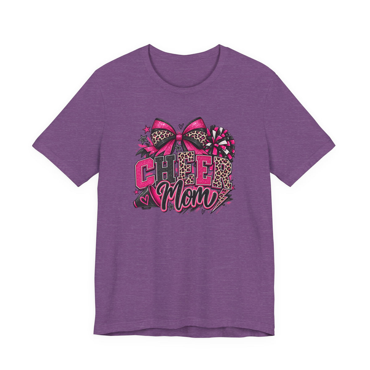 Pink Leopard Cheerleading Mom Tee