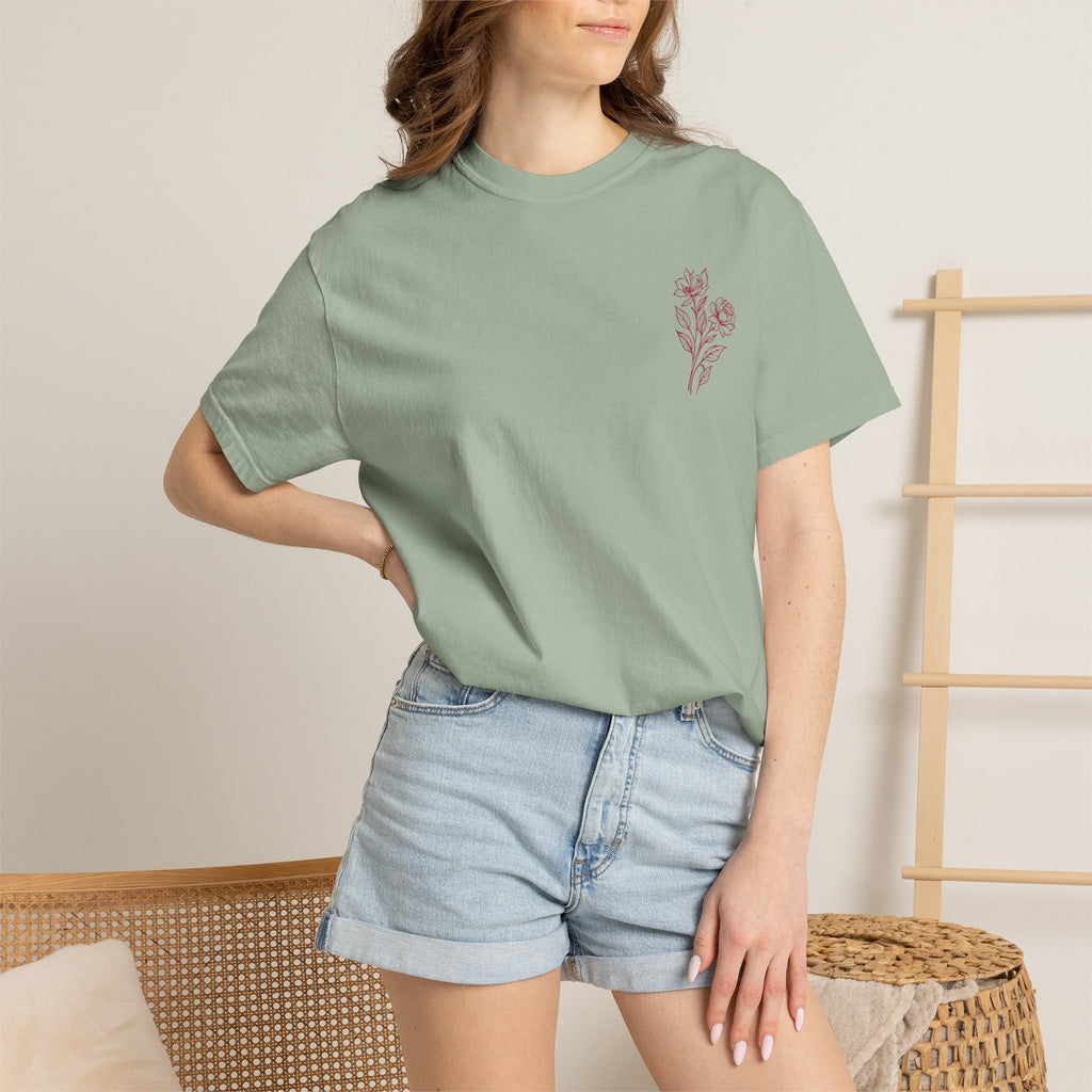 Double Bloom Signature Floral Comfort Colors Tee